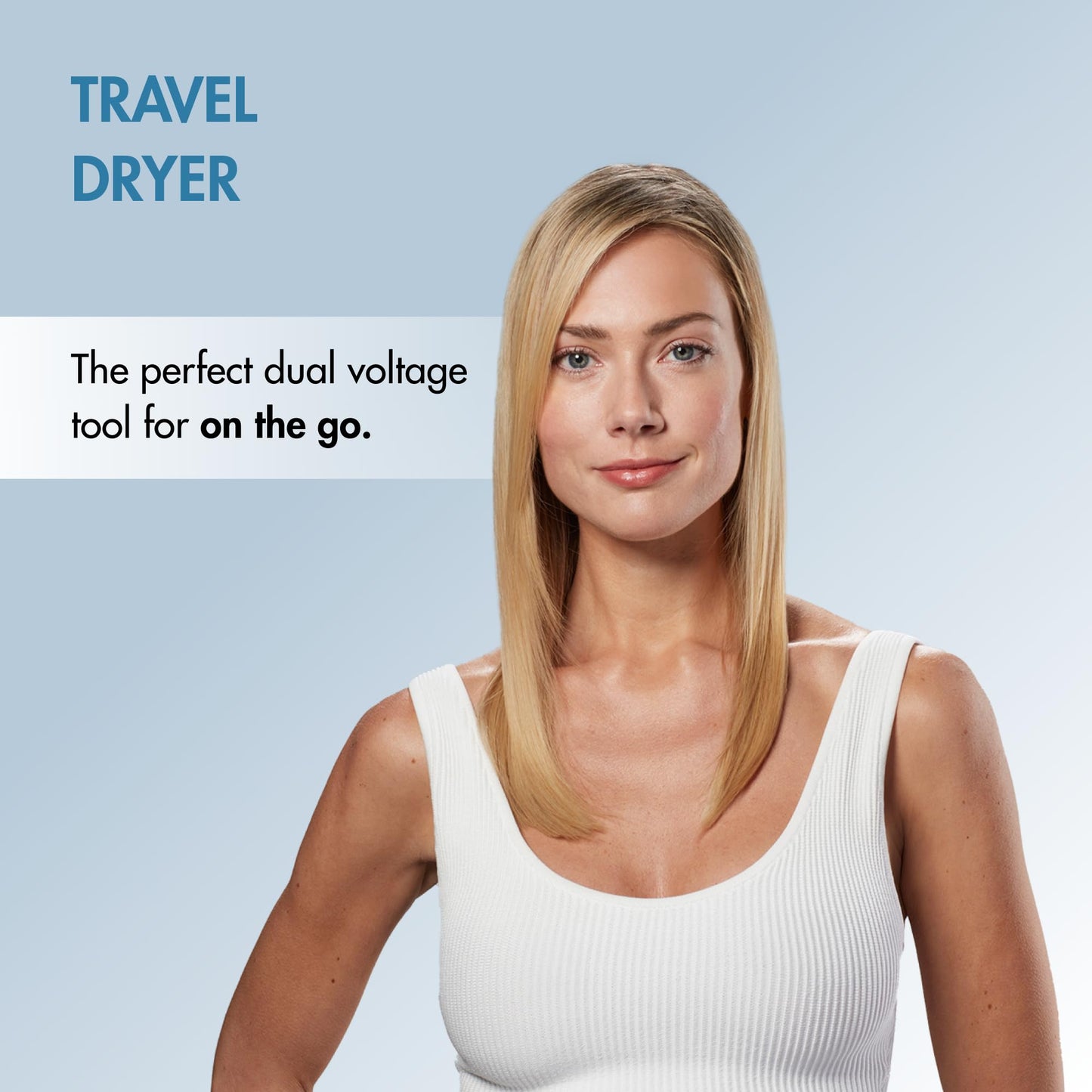 BaBylissPRO Nano Titanium Travel Dryer, Blue