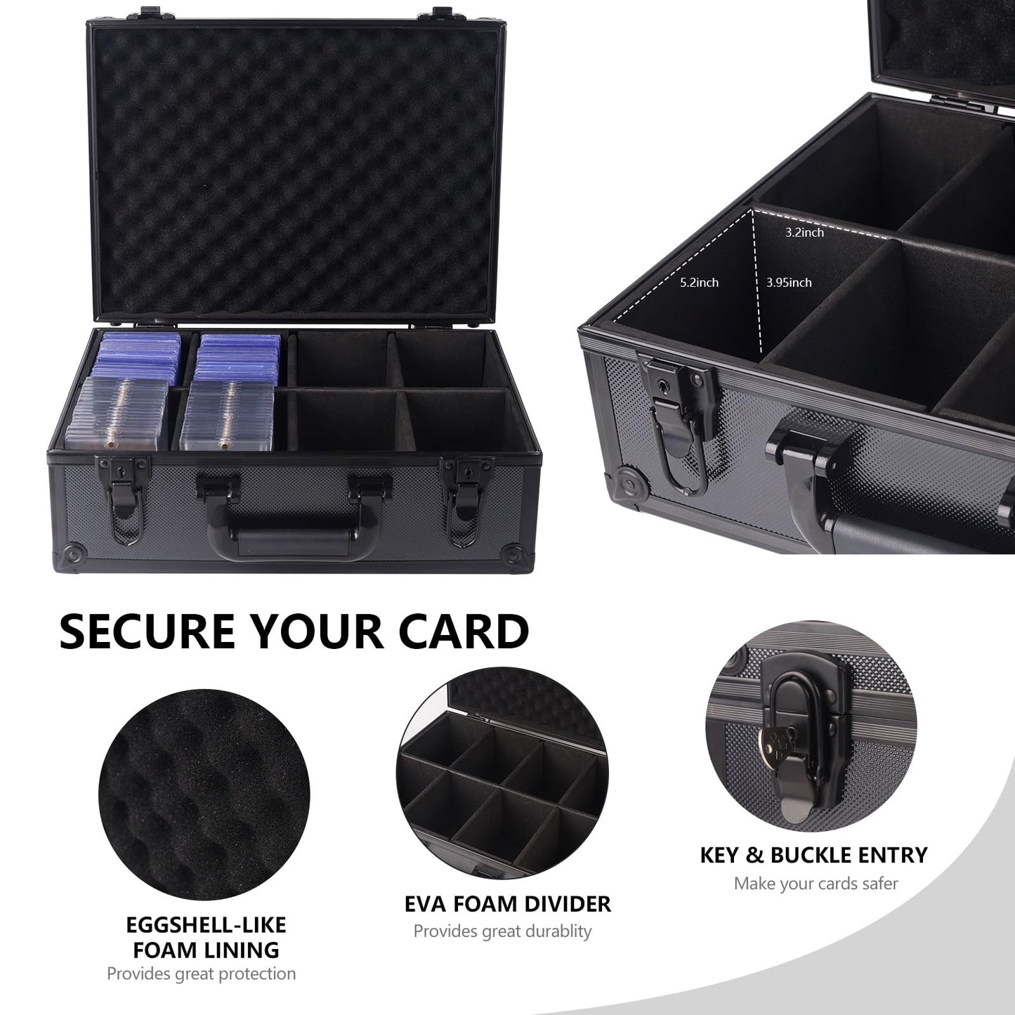 KAGSWAMO Toploader Storage Box Trading Card Storage Case, Sports Baseball Card Storage Box, Cards Case Holder (Holds 630+ Toploaders)