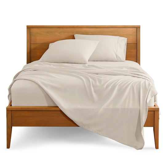 Bare Home King Sheet Set - 1800 Ultra-Soft Microfiber King Bed Sheets - Double Brushed - Deep Pockets - Easy Fit - 4 Piece Set - Bedding Sheets & Pillowcases (King, Wheat)