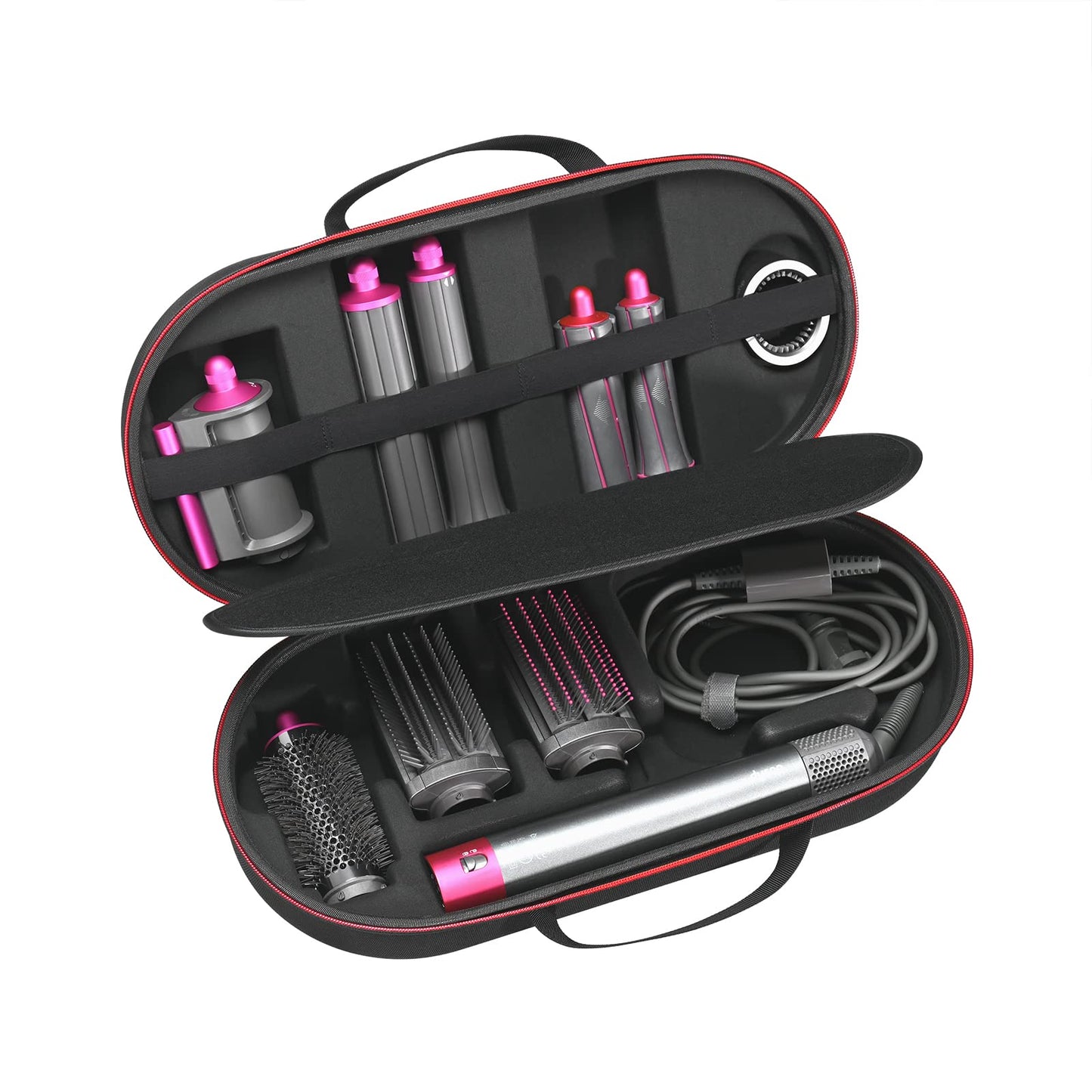 RLSOCO Hard Case for Dyson Airwrap Complete Long/Complete Styler HS08 HS05 HS01 - Fits 4pcs Long Barrels or Short Barrels - Black (Case Only,Hair Styler is not Included)