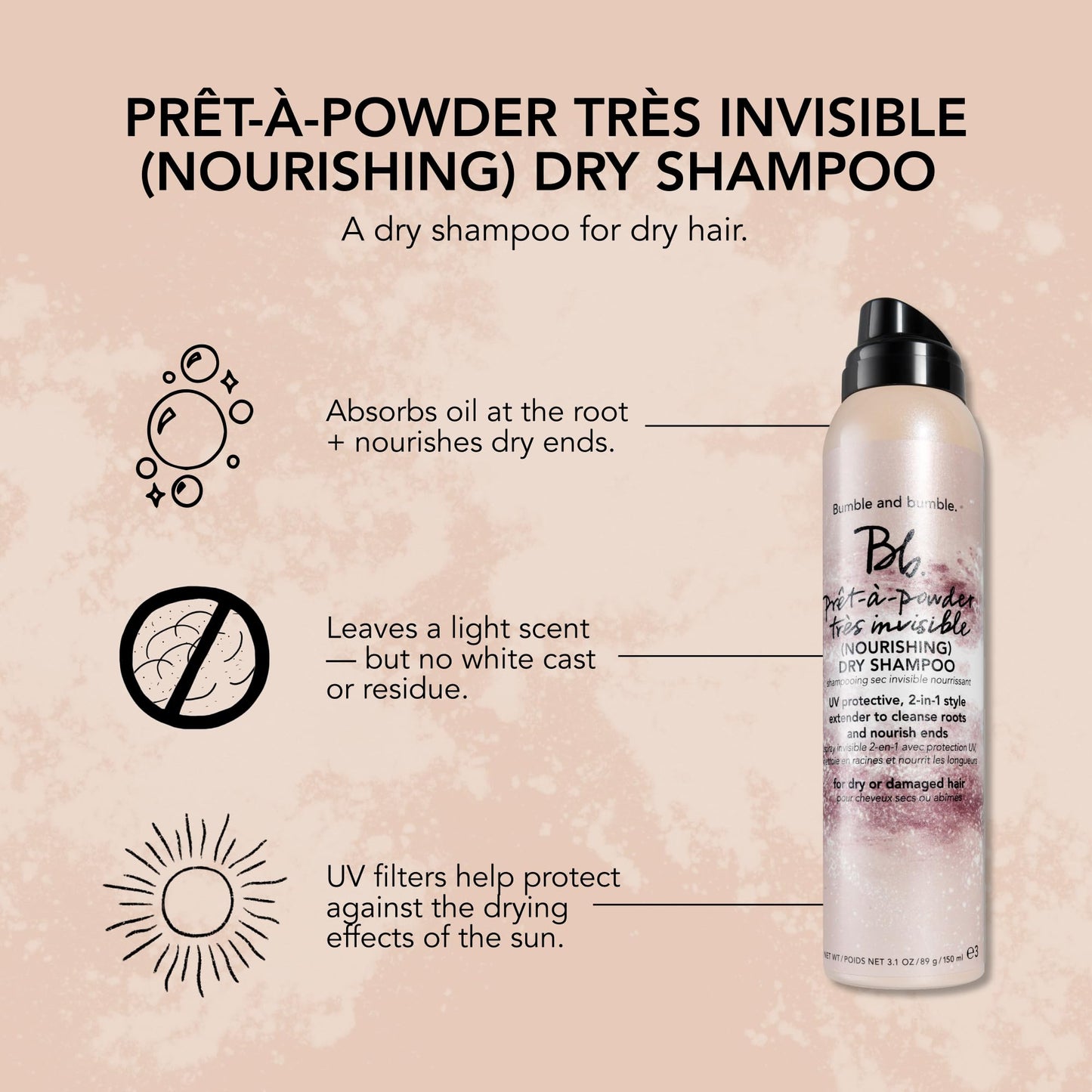 Bumble and bumble. Prêt-à-powder Très Invisible Nourishing Dry Shampoo, 3.1 Ounce