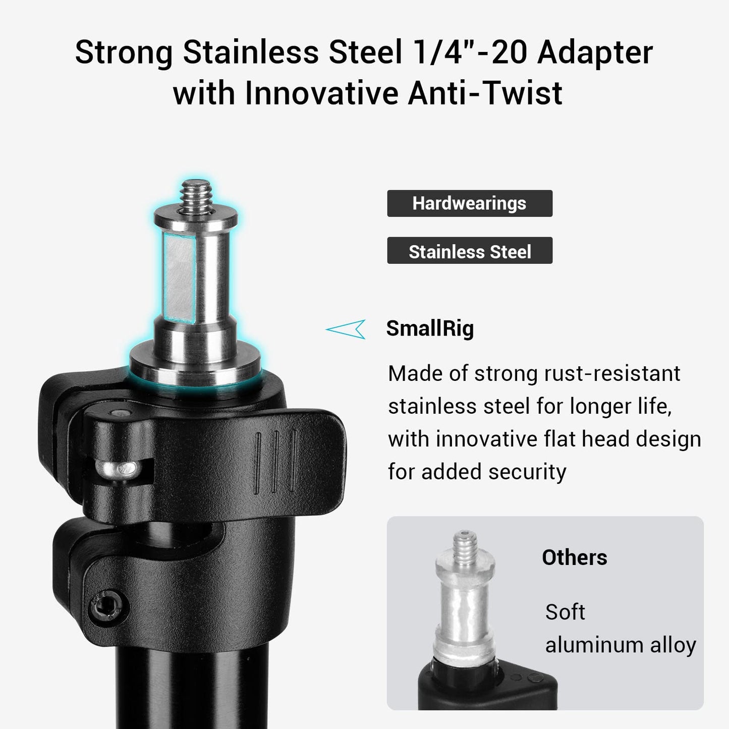 SMALLRIG Photography Light Stand 110"/9.2ft/280cm, Air-Cushioned Aluminum Photo Video Tripod Stand with 1/4" Screw for Softbox, Studio Light, Reflector and Ring Light, Max Load 8kg, RA-S280