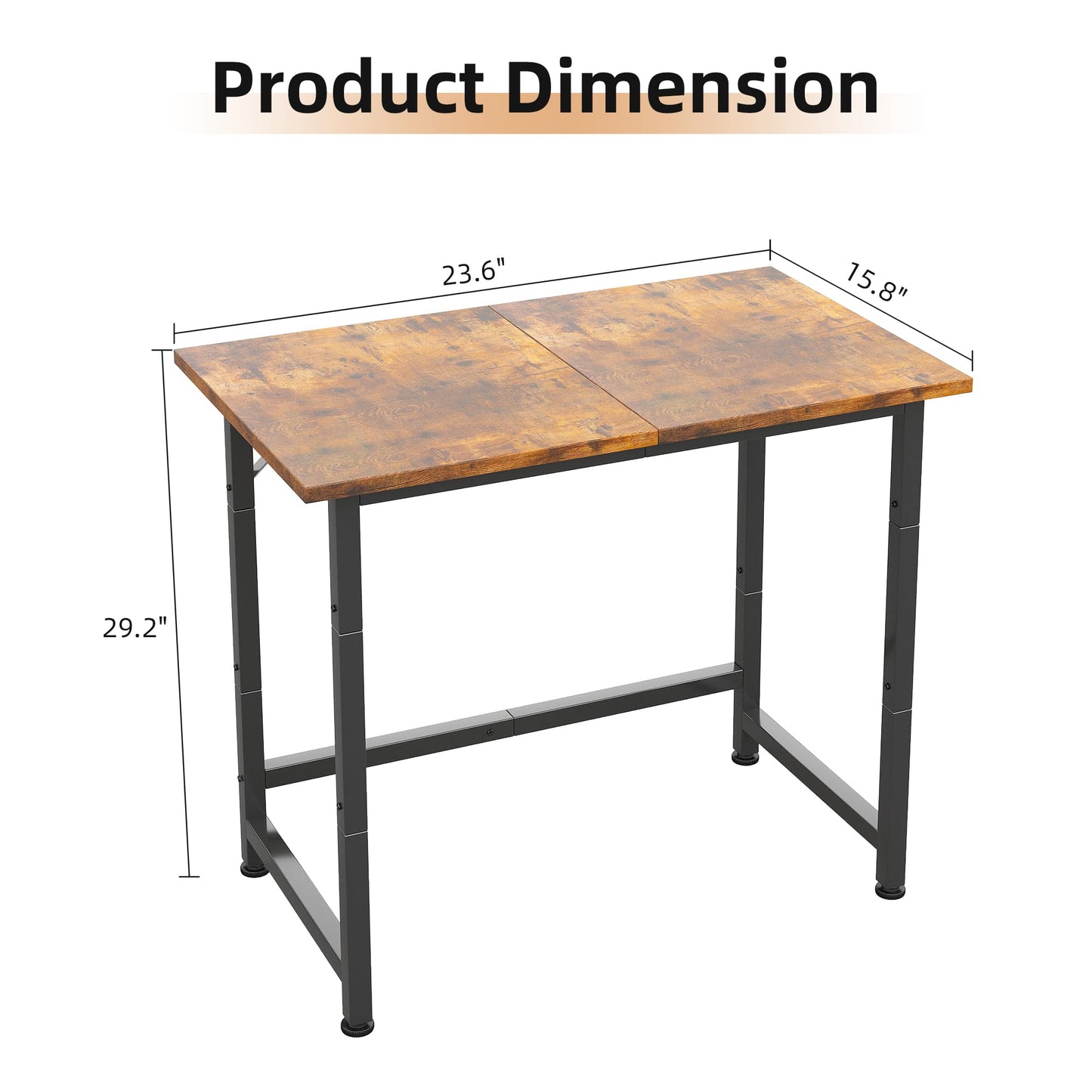 COTUBLR Small Desk, 24 Inch Small Computer Desk for Spaces, Compact Tiny Mini Simple Desk Table for Bedroom Home Office Writing Work Study Kids Student Teacher, Bonus Mousepad, Rustic Brown