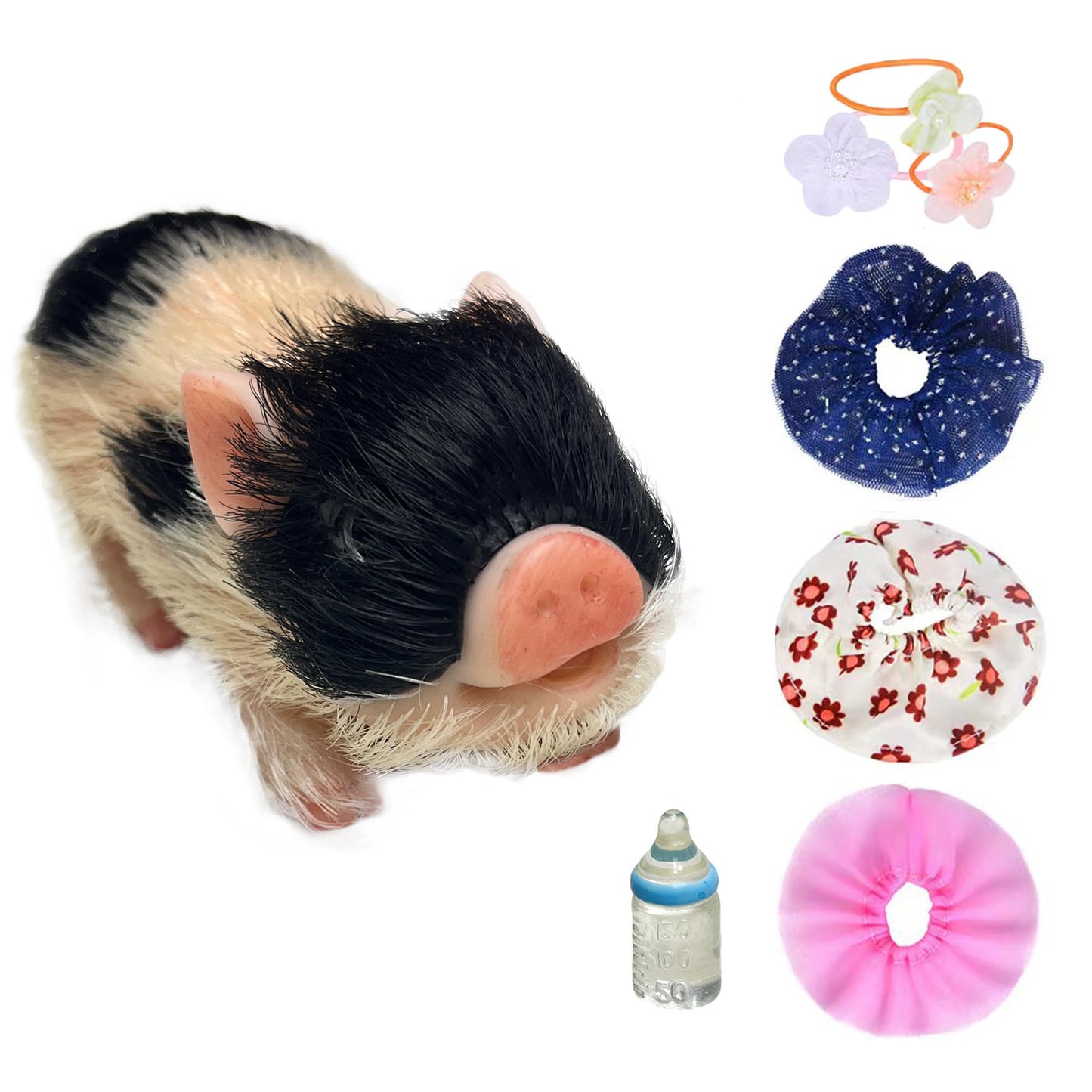 OtardDolls Reborn Piggy Dolls, 5 Inch Full Silicone Soft Lifelike Mini Pig Dolls Mini Realistic Newborn Cute Realistic Animals Pig Toy Gifts for Happy Birthday, Christmas