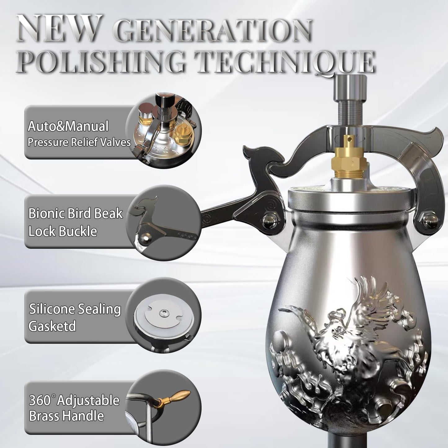 350ml Chinese Popcorn Maker, Chinese Popcorn Cannon Machine, High Pressure Popcorn Popper, Stainless Steel Hand Popcorn Machine, Mini Hand Popcorn Maker for Moive Night Family Party Fun(with 2 Bags)