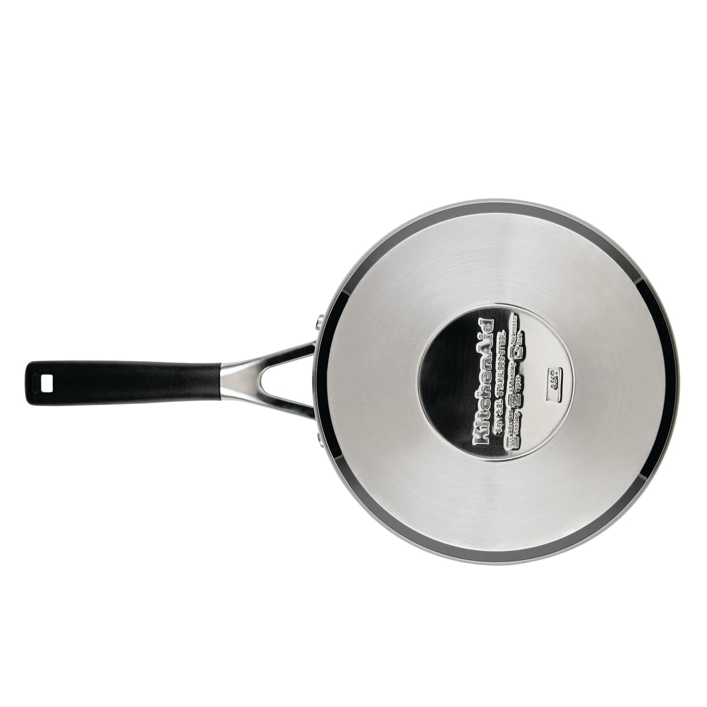KitchenAid 3 Quart Saucepan with Lid, Brushed Stainless Steel Induction Saucepan