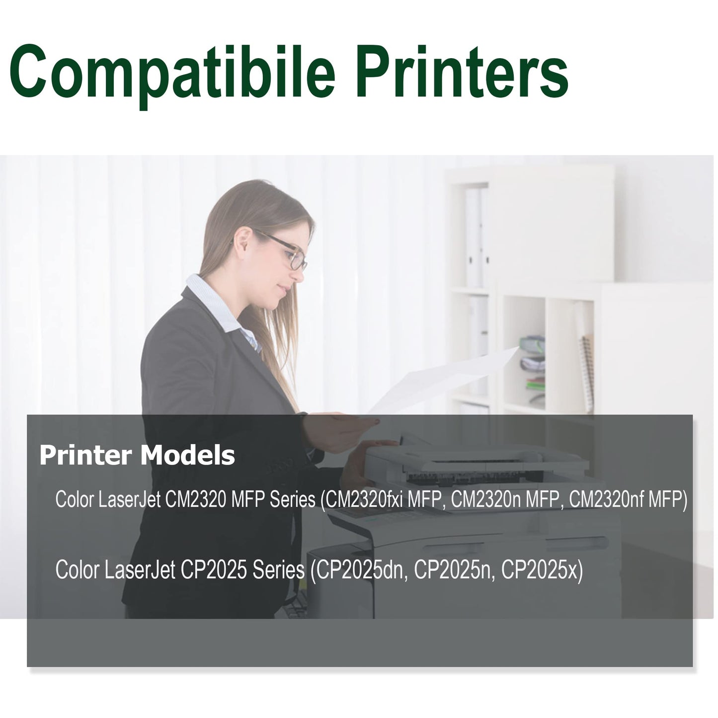 304A Toner Cartridges 4-Pack Replacement for HP 304A Works with Color Laserjet CP2025,CM2320fxi MFP,CM2320nf MFP,CM2320n MFP; Color CP2025dn,CP2025n Printers (Black,Cyan, Magenta, Yellow