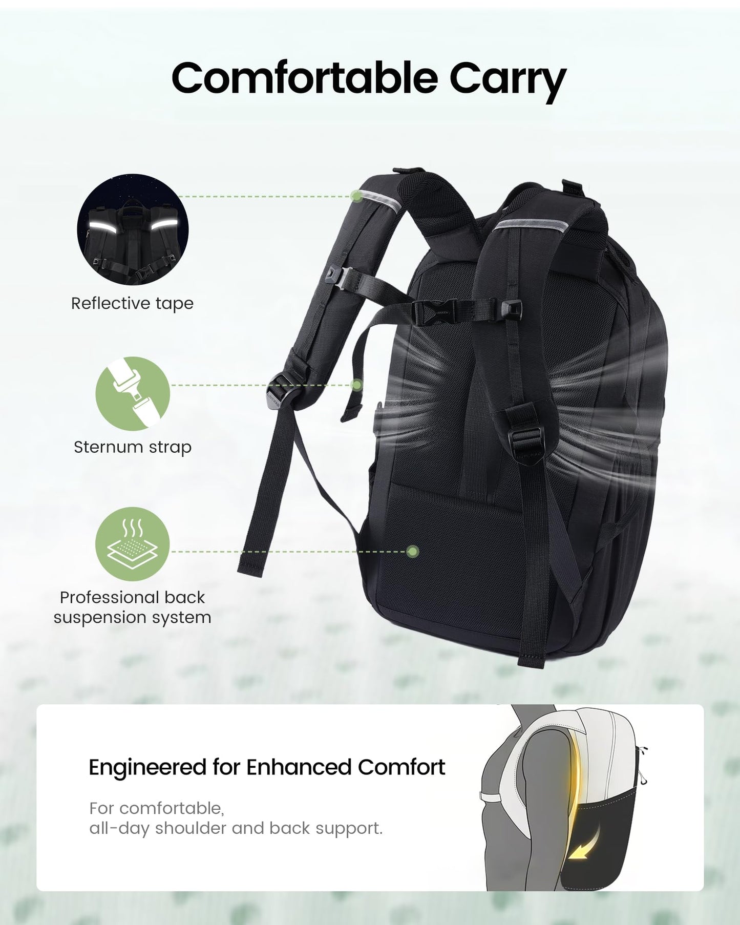 LOVEVOOK Everyday Laptop Backpack for Women & Men With Giant Tumbler Holder,15.6 Inch Classic Travel Work College Teacher Carry on Backpack Purse,Waterproof Computer laptop Bag Hiking Backpack,Black