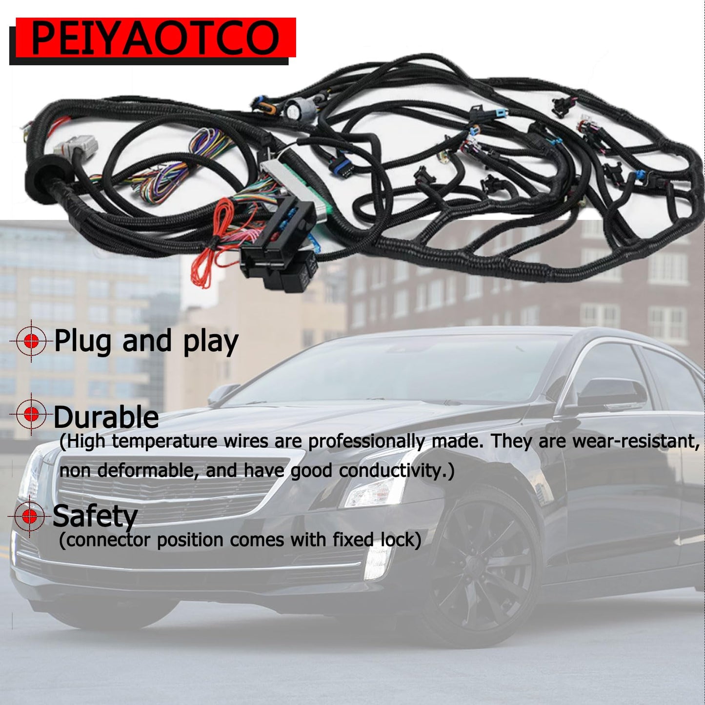 PEIYAOTCO is Standalone Harness 4L60E DBW ls Swap Harness for Chevy GMC LS LS3 Engine Vortec 8 Cylinders 4.8 5.3 6.0 EV6 Injecto Compatible with DBW LS3 Engines 4.8 5.3 6.0 2003 2004 2005 2006 2007