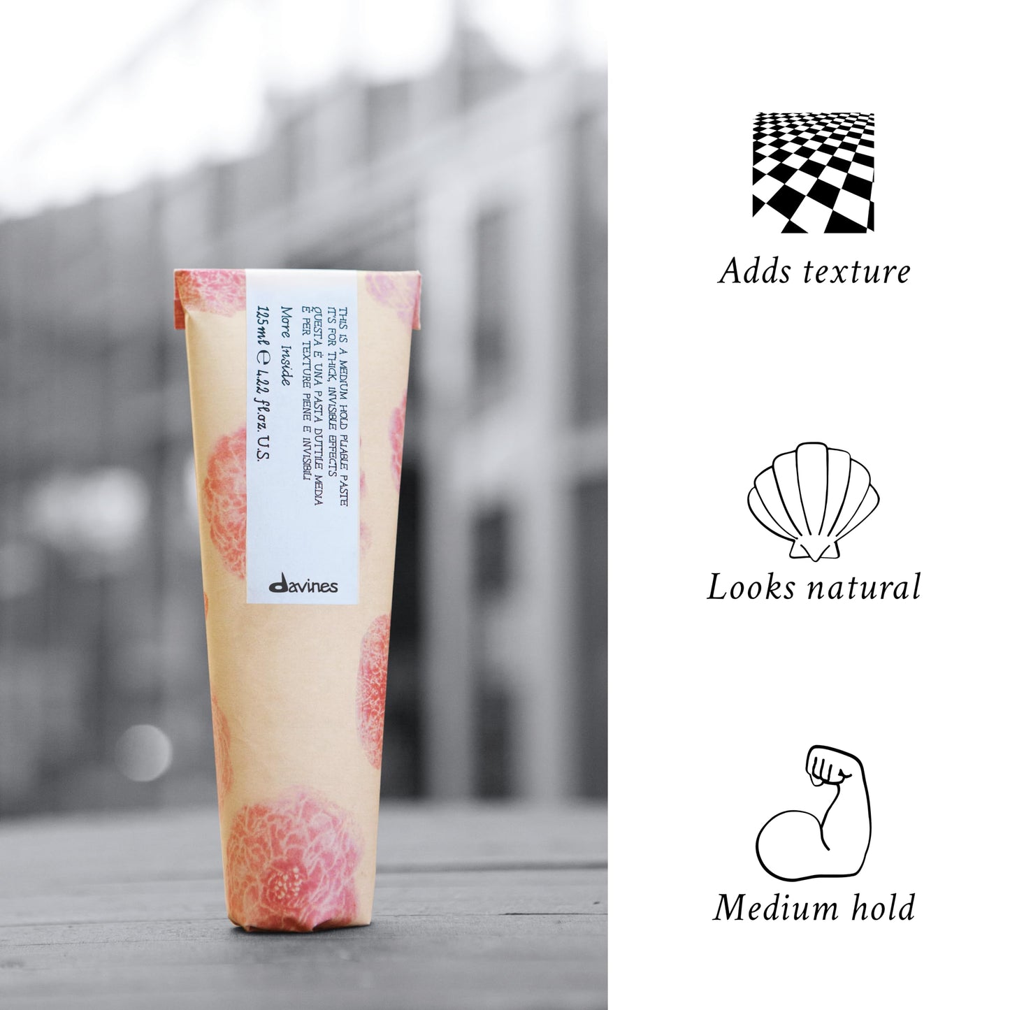 Davines This is a Medium Hold Pliable Paste, Non-Sticky And Textured Styling For Long-lasting Flexible Finish, 4.23 Fl. Oz.