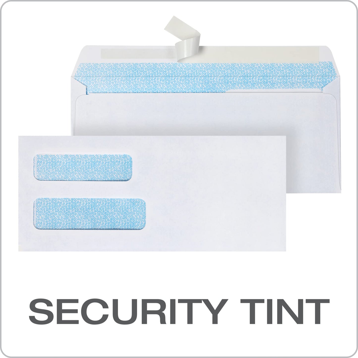 Columbian #10 Security Envelopes, 500 Pack, Double Window Self Seal Envelopes for Invoices, QuickBooks Checks and Business Mailings, 4-1/8 x 9-1/2 Inches, Durable 24 lb White Paper