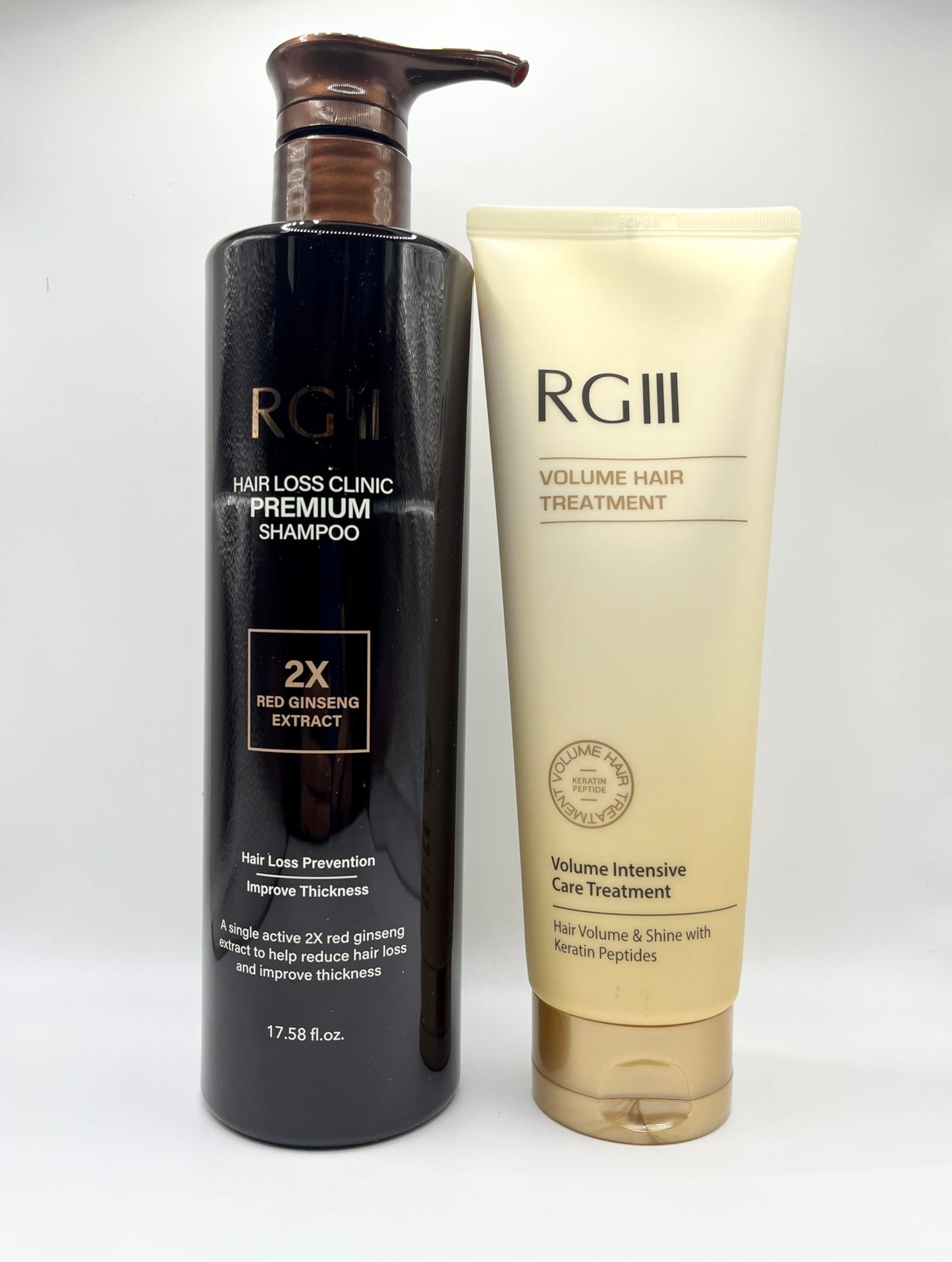 RG3 RGIII RED GINSENG PREMIUM HAIR LOSS PREVENTION SHAMPOO (520ml) + RGIII VOLUME TREATMENT (250ml) set for all gender and age