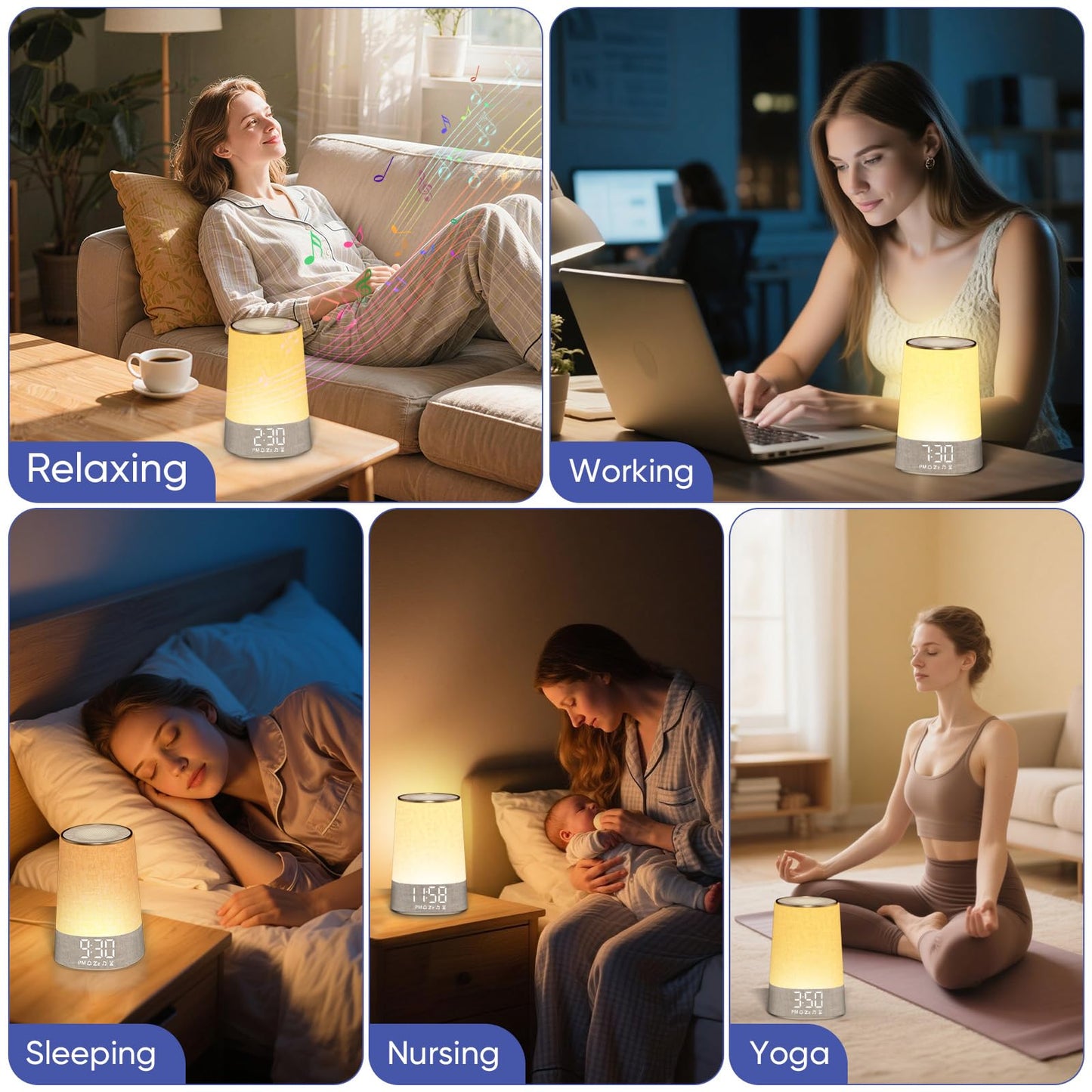 AFEXOA Sunrise Alarm Clock with Wake Up Light, White Noise Machine with 30 Soothing Sounds, Dimmable Display, Night Light for Bedroom, Heavy Sleepers, Adults & Kids