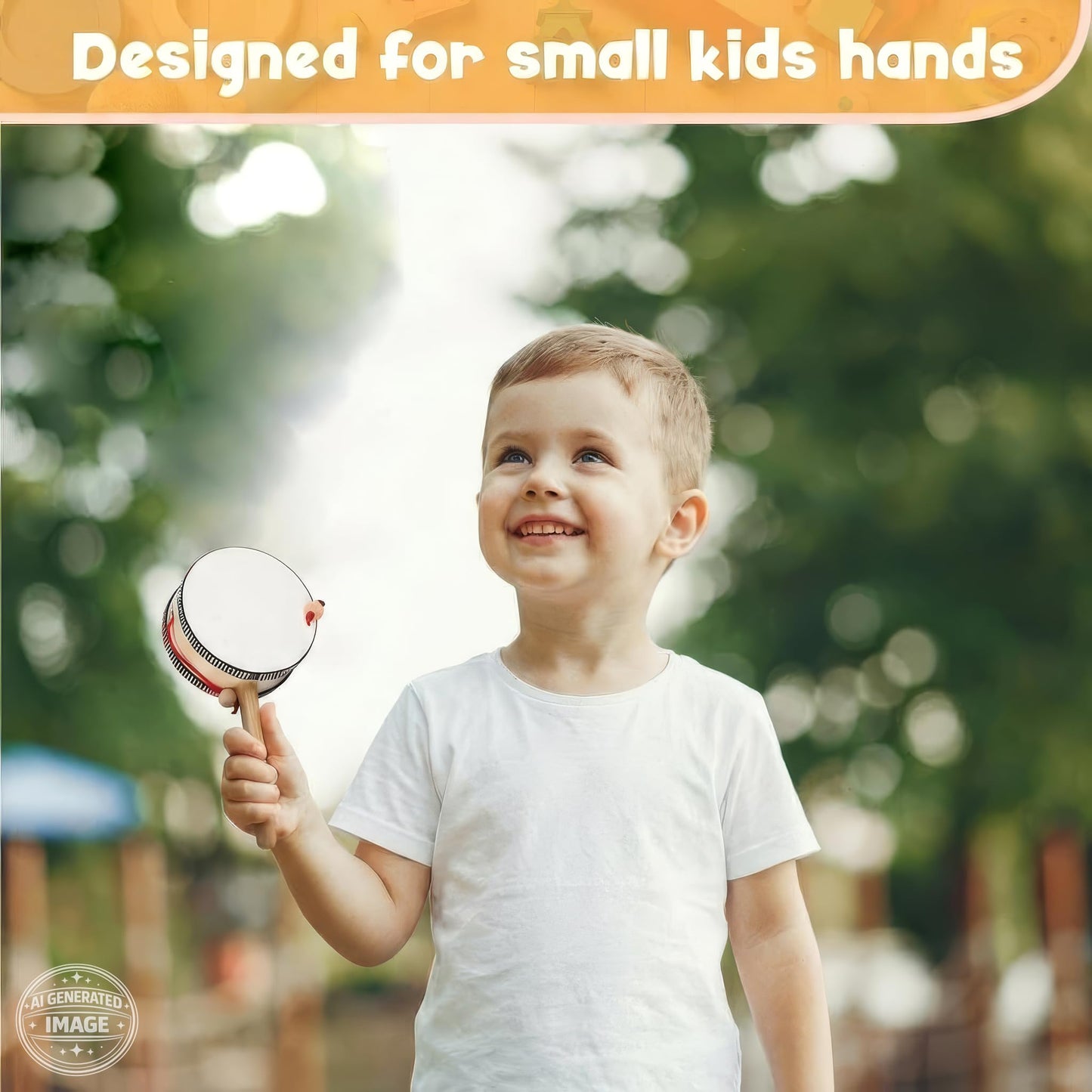 Stoie's Wooden Toddler Musical Instruments with Drum, Hand Bells, Flute, Maracas, Castanet, Tamburine, for Babies and Kids, Eco Friendly Montessori Educational Toy
