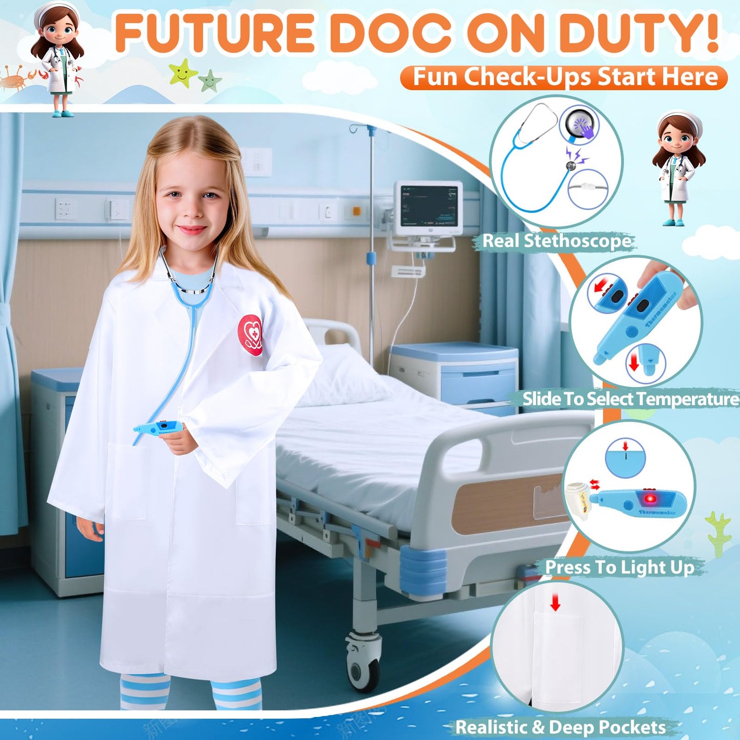 IVENRXIU Role Play Dress Up Clothes Set