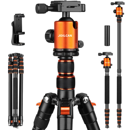 80/85 inches Heavy Duty Tripod for Camera and Phone, 85" Camera Monopod Tripods, DSLR Binoculars Spotting Scope Camcorders Video Tripod Stand, 360 Degree Ball Head, 35 lbs Loads