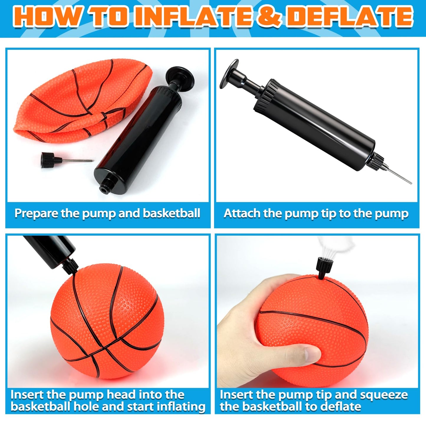 Hymaz 24 Pcs Mini Basketballs 4 inch Basketball with Ball Pump for Indoor and Outdoor Basketball Hoop,Party Favors Balls Playground Games Sport Toys Ball for Kids Adults