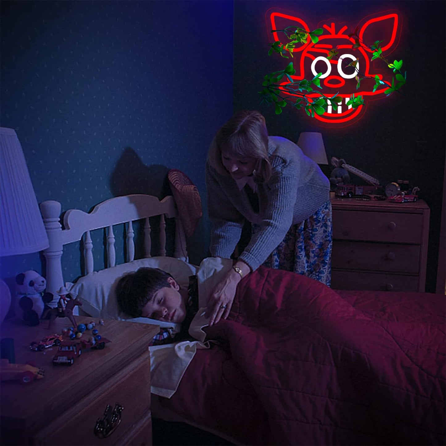Fnaf Fox Neon Sign for Wall Decor，Five Nights LED Neon Lights for Gameroom，Birthday、Christmas Gifts for kids