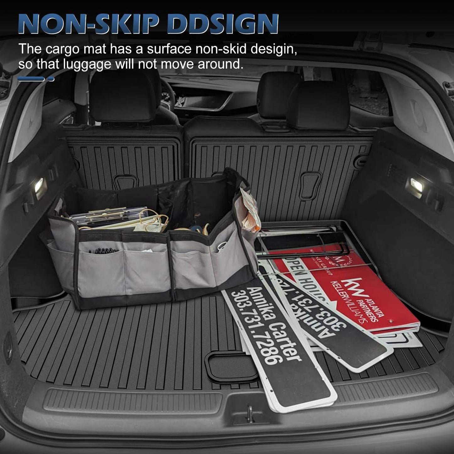 Cargo Mat & Backrest Mat Fit for Buick Envision 2021-2024 2025 2026 - Custom Fit All Weather TPE Waterproof Trunk Liner Cargo Liner Back Seat Cover Protector for Envision Accessories