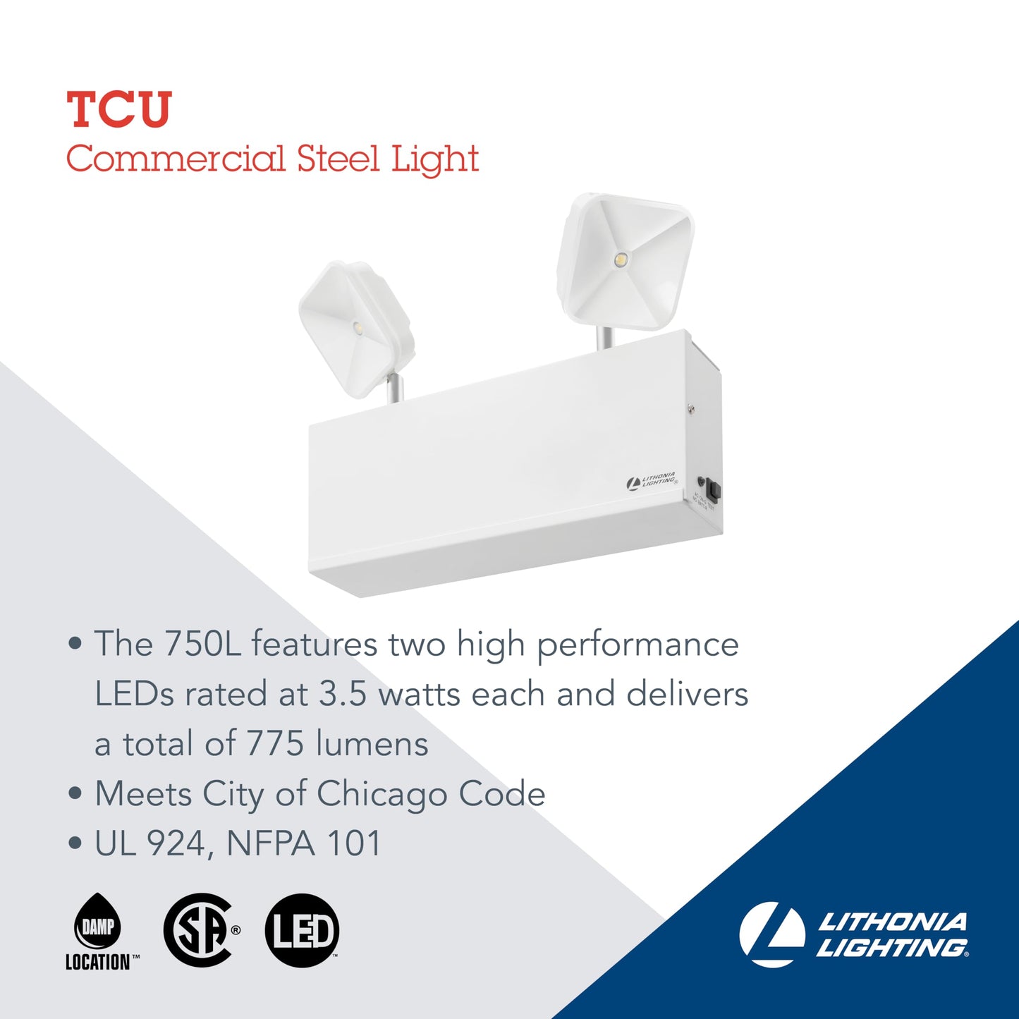 Lithonia Lighting TCU Commercial Steel 750 Lumens Emergency Lighting Unit (Pack of 1)