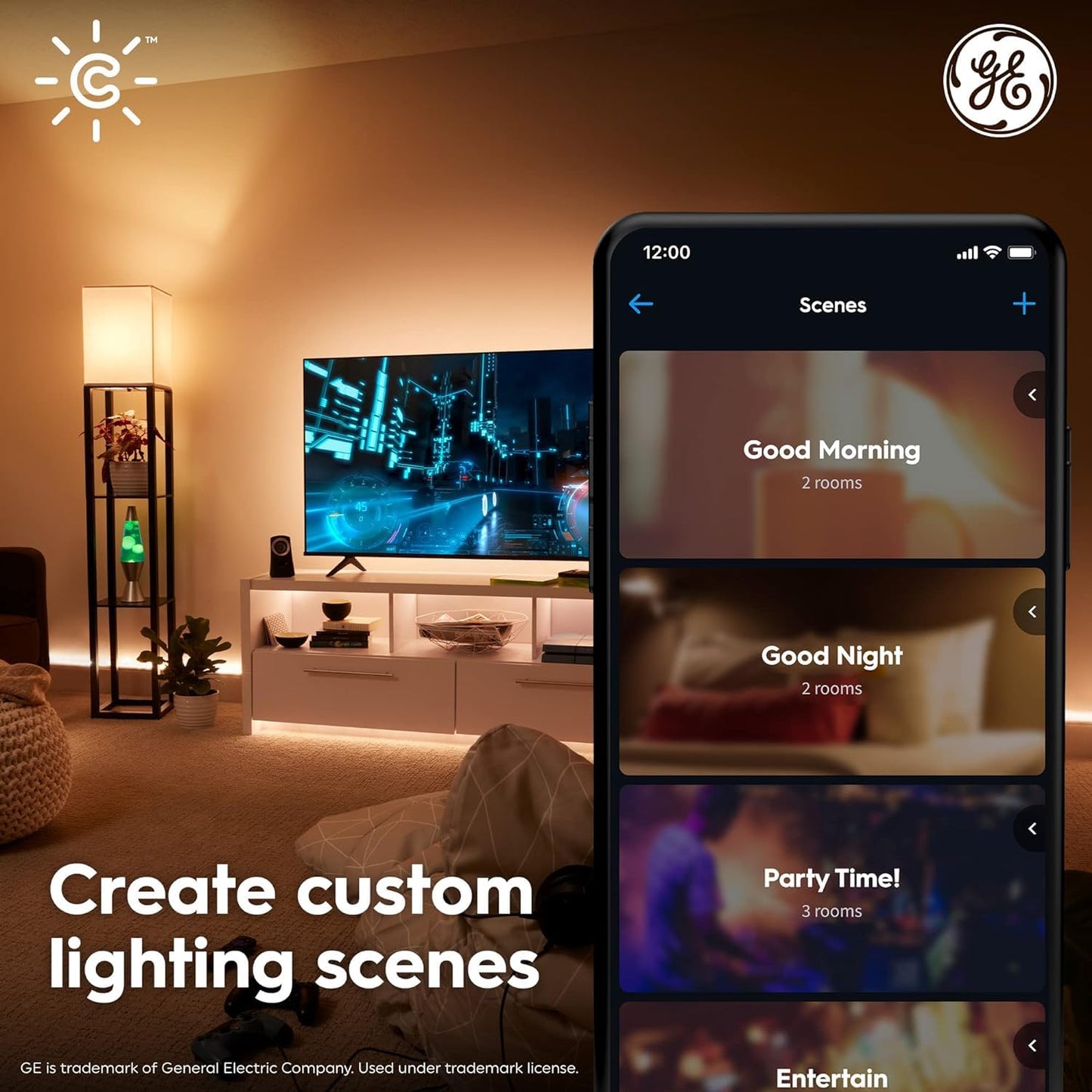 GE CYNC Smart LED Light Bulb, B11 Candle Light Bulb, Works with Amazon Alexa and Google Home, WiFi Light, 60W Equivalent, Soft White, Small Base (Pack of 4)