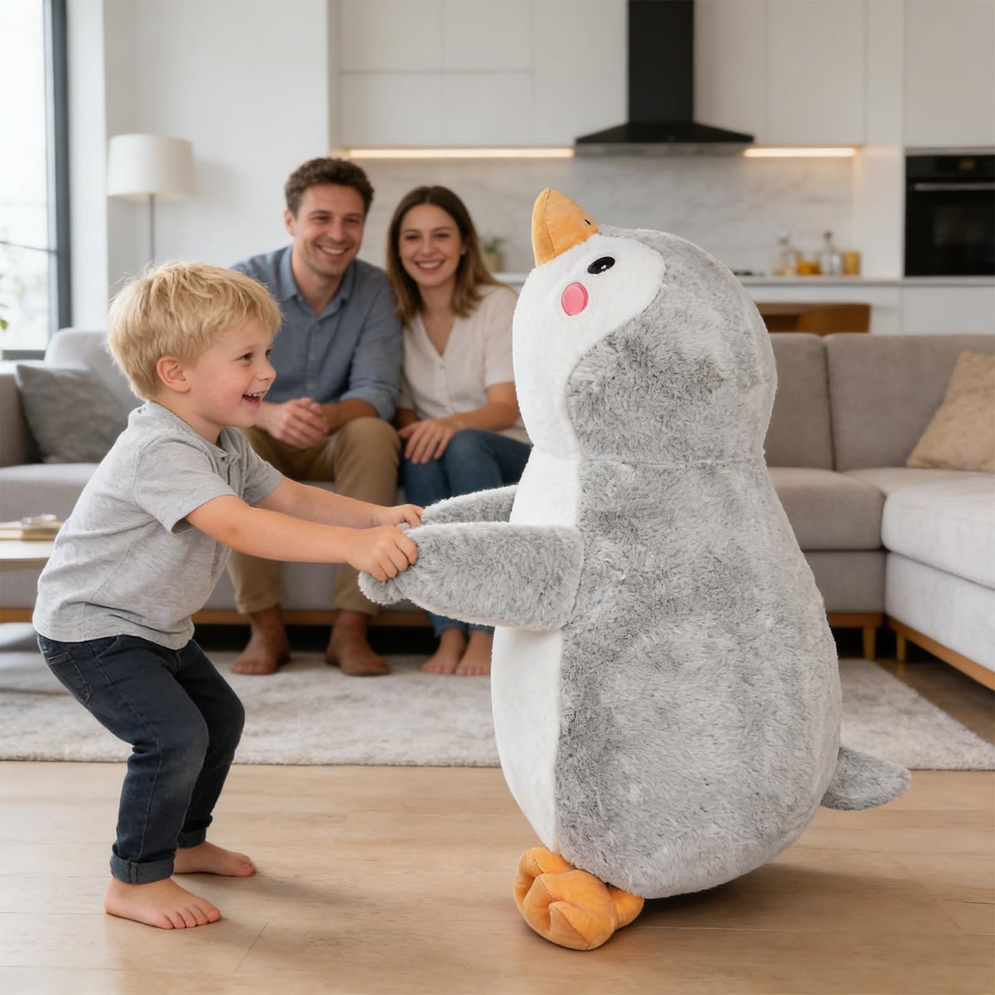 ZBLX Giant Penguin Stuffed Animal, 35 inch Big Penguin Stuffed Animal, Large Cute Penguin Plush for Kids Boys Girls Birthday Gifts (Penguin)