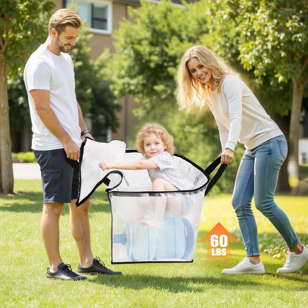 EpicTotes Extra Large Heavy Duty Moving Bags, Storage Bags with Strong Zippers & Handles, Packing Bags for Moving Essentials, Ideal Storage Tote for Home, Dorm & Storage Solutions, 125L 10 Packs Clear
