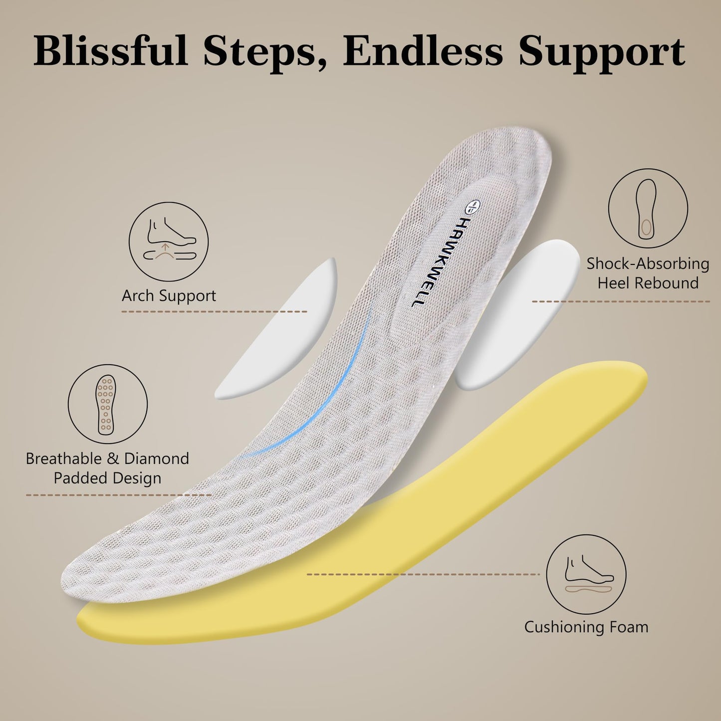 Hawkwell Men's Slip On Arch Support Lightweight Slip Resistant Comfortable Nursing Shoes,Synthetic Leather White,8 M US