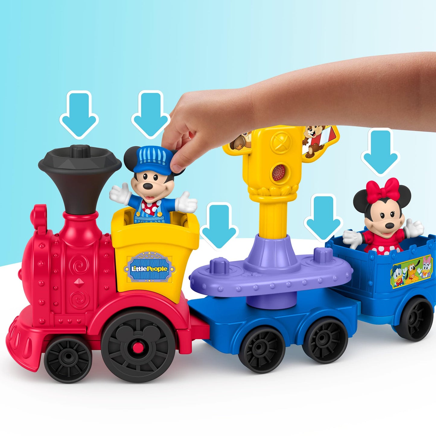 Fisher-Price Little People Toddler Toy Disney Jr Mickey & Minnie Musical Train with 2 Figures for Pretend Play Kids Ages 18+ Months