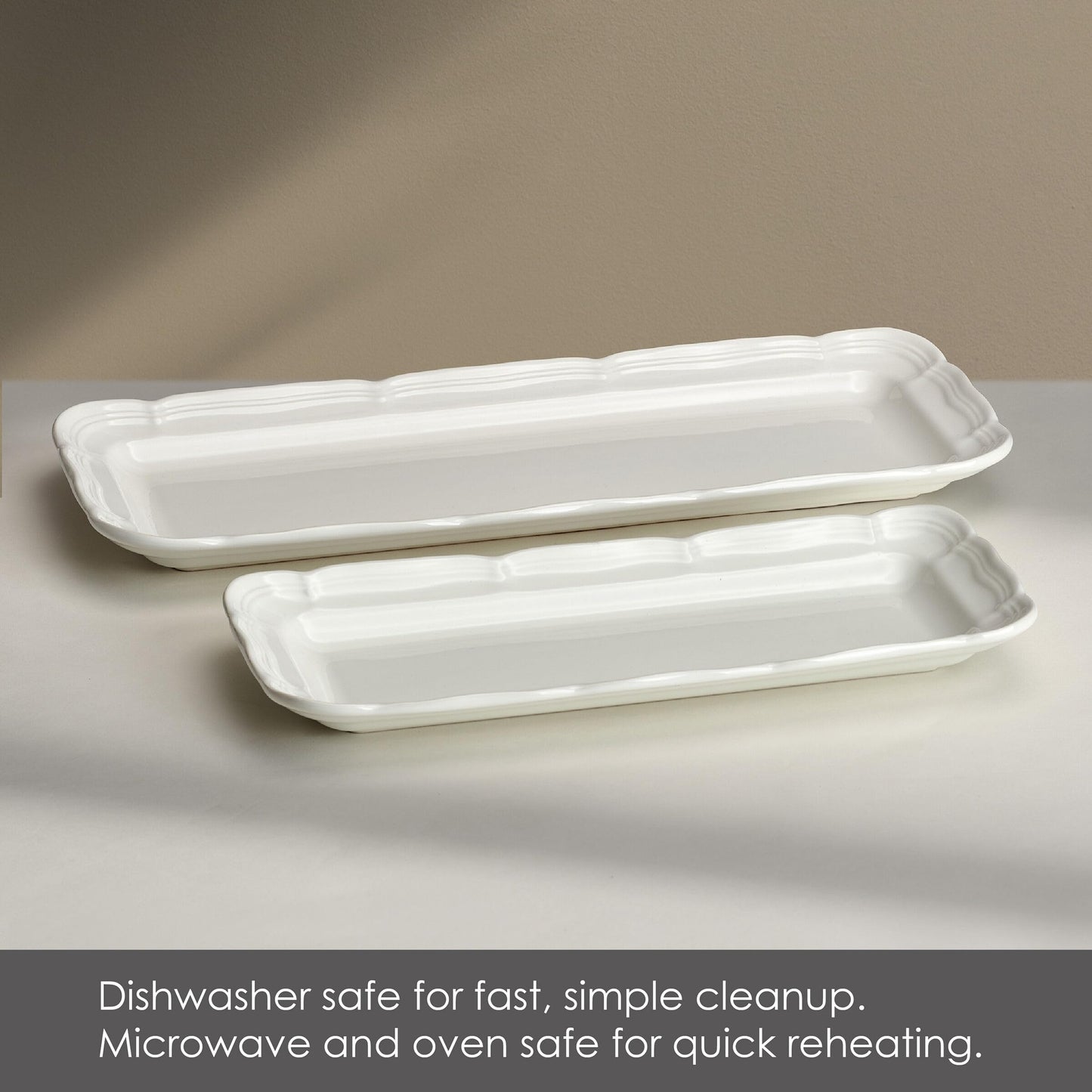 Mikasa French Countryside Bread Tray Serving Platters, Set of 2, 12 Inch and 15 Inch
