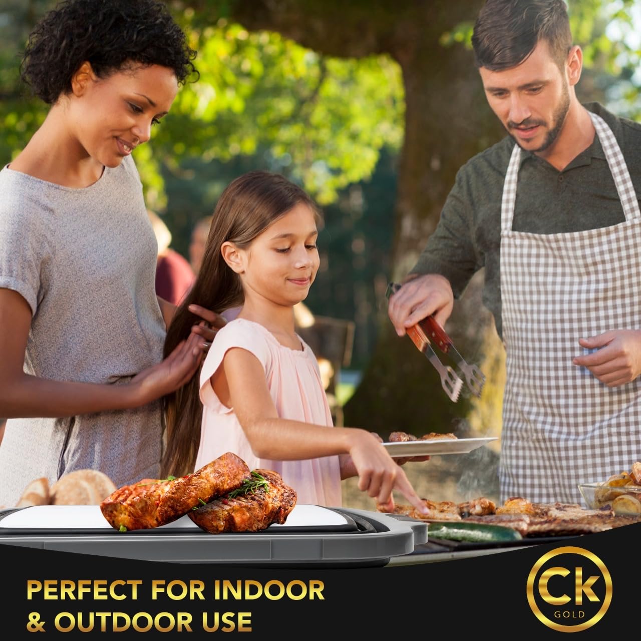 CK GOLD New XL Collapsible BBQ Prep Tub with LOCKING Lid, Cutting Board & Drain Hole | BPA-Free, Food-Grade, Space-Saving Prep Tubs for Marinating, Grilling, Camping & Outdoor Cooking (Black, 16L)
