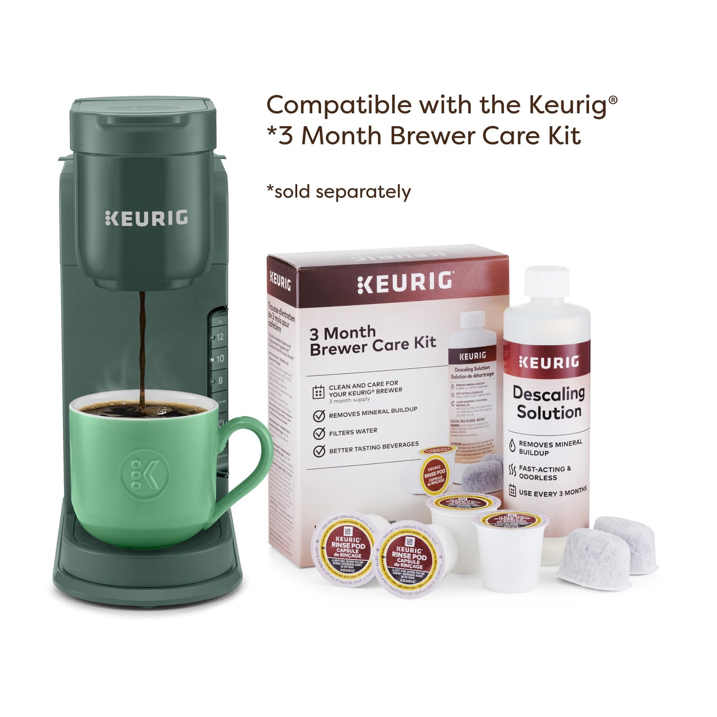 Keurig K-Express Single Serve Coffee Maker – Strong Brew Option, 42oz Reservoir, Sleek Design for Holiday Hosting & Gifting, Evergreen