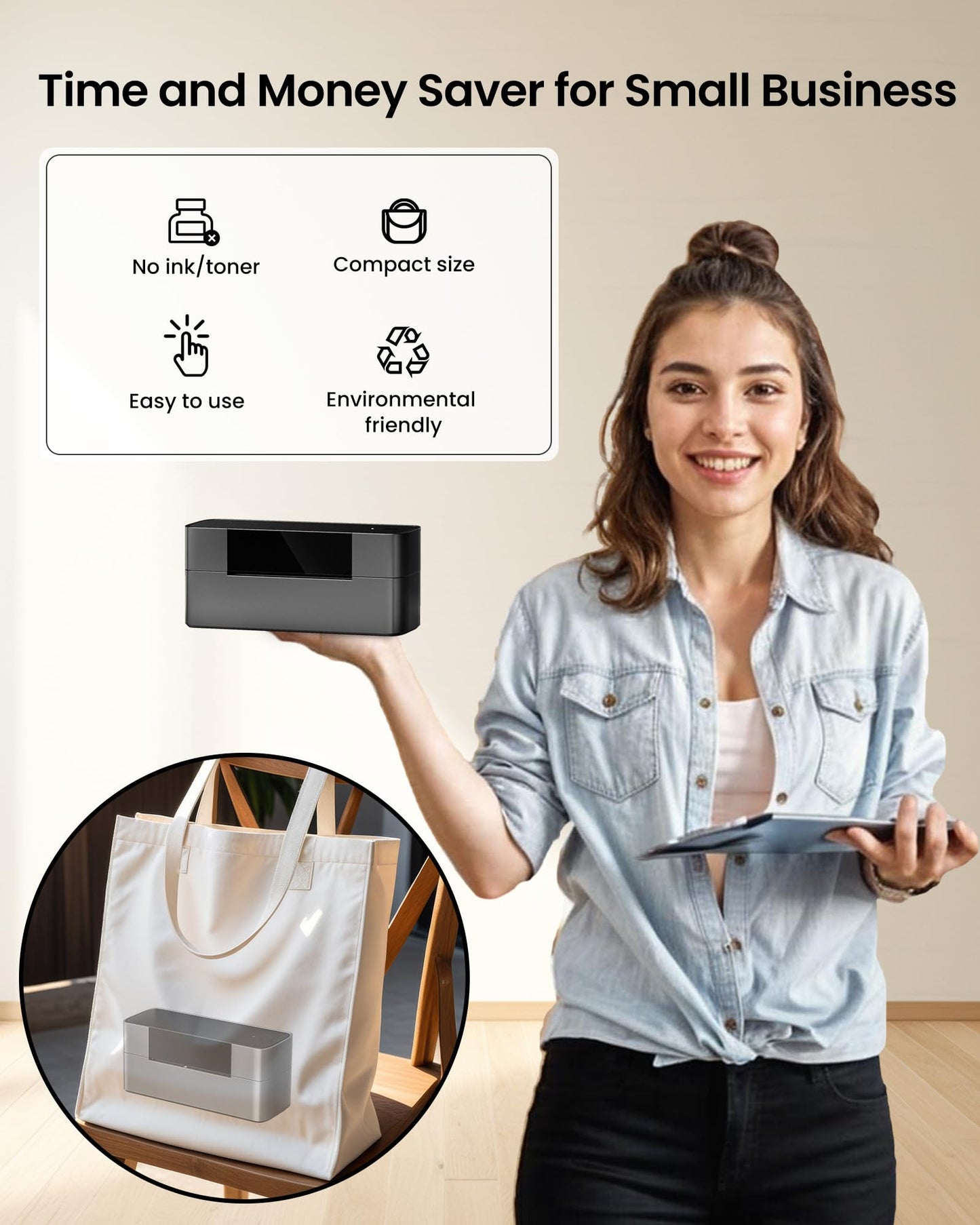 Itari Bluetooth Thermal Shipping Label Printer, 245-BT Wireless Label Printer 4x6, Desktop Label Printers for Small Business & Shipping Packages, Support iOS, Android, Windows, Amazon, Shopify, USPS