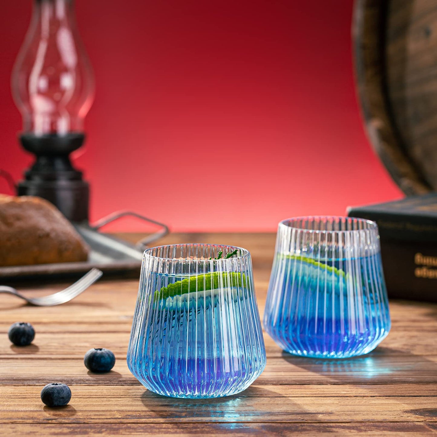 eventpartener 40 Pcs Disposable Stemless Wine Glasses, 12OZ Plastic Wine Cups, Origami Style Unbreakable Drinking Glasses, Bulk pack Acrylic Whiskey Cocktail Glasses, Shatterproof martini glasses