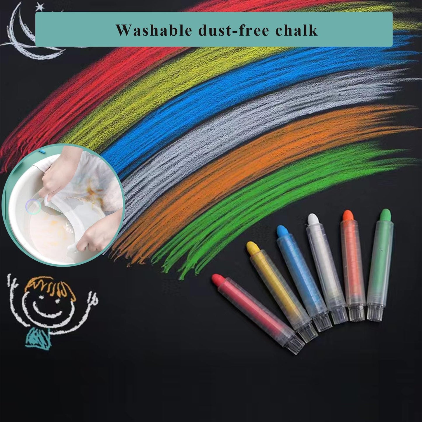Qiytecno Chalk Board Contact Paper with Adhesive, 36" x 48" Magnetic Chalkboards for Wall, Wallpaper Sheets for School and Kids, Includes Liquid Chalks Markers and Dishcloth and Magnet (Black)