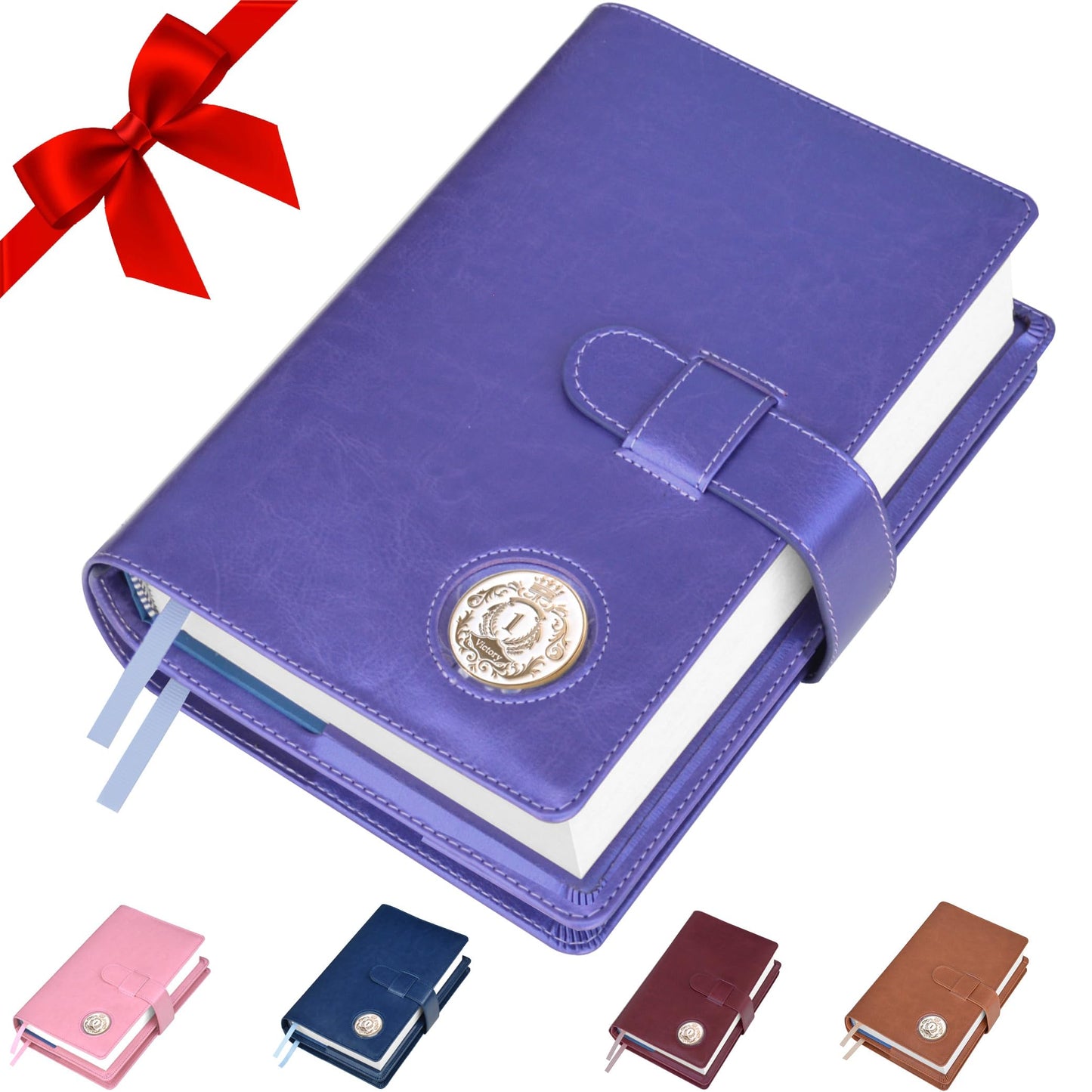 GALILEO® Double AA Big Book Cover & 12 Steps & 12 Traditions | Medallion Holder | AA Gift | Alcoholics Anonymous (Plain/Coin Pocket/Purple Metallic)
