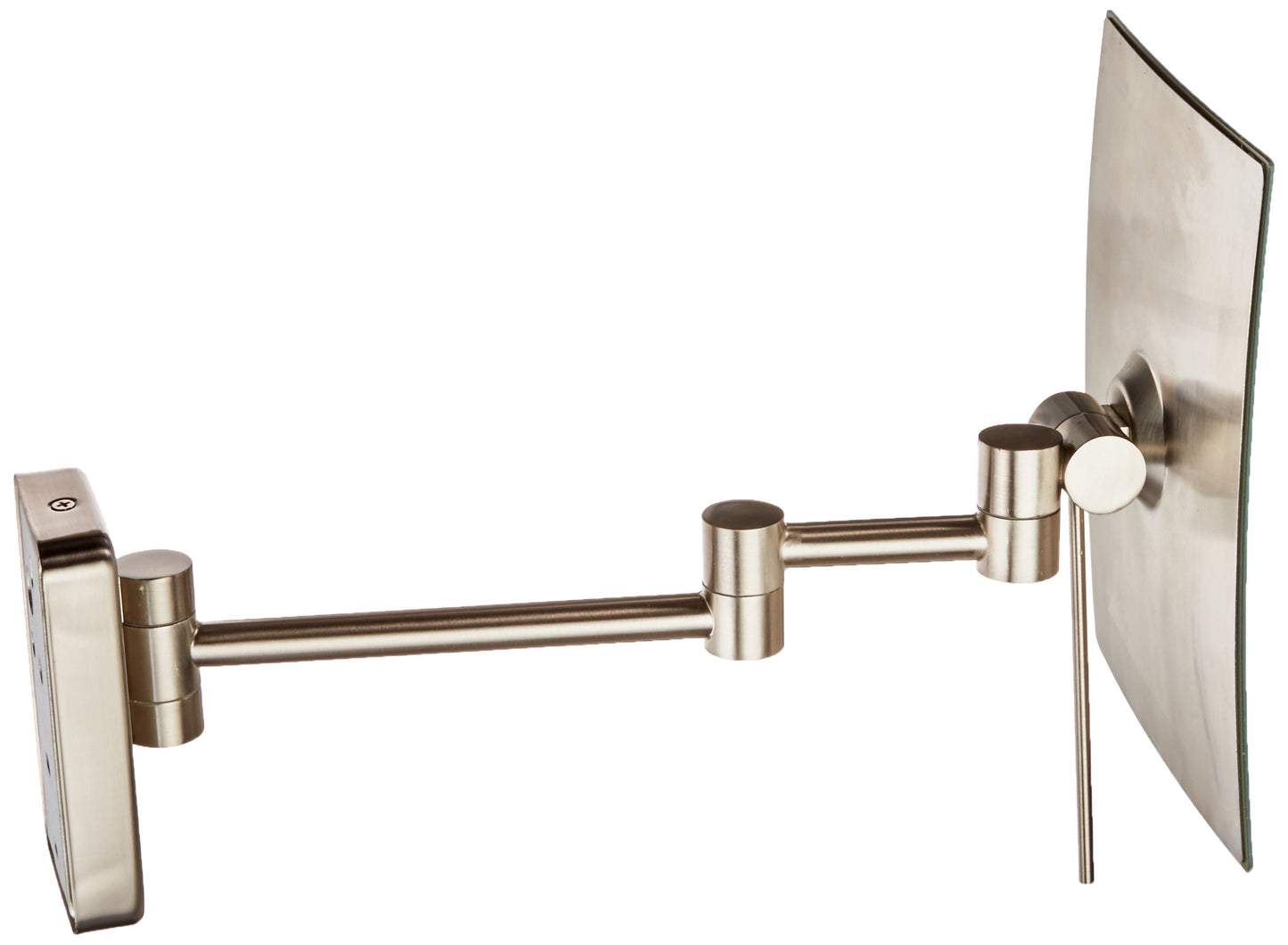 JERDON 8.75-Inch x 6.5-Inch Wall Mount Makeup Mirror - Personal Mirror with 5X Magnification & 14 inch Wall Extension - Nickel Wall Mount Arm - Model JRT695N