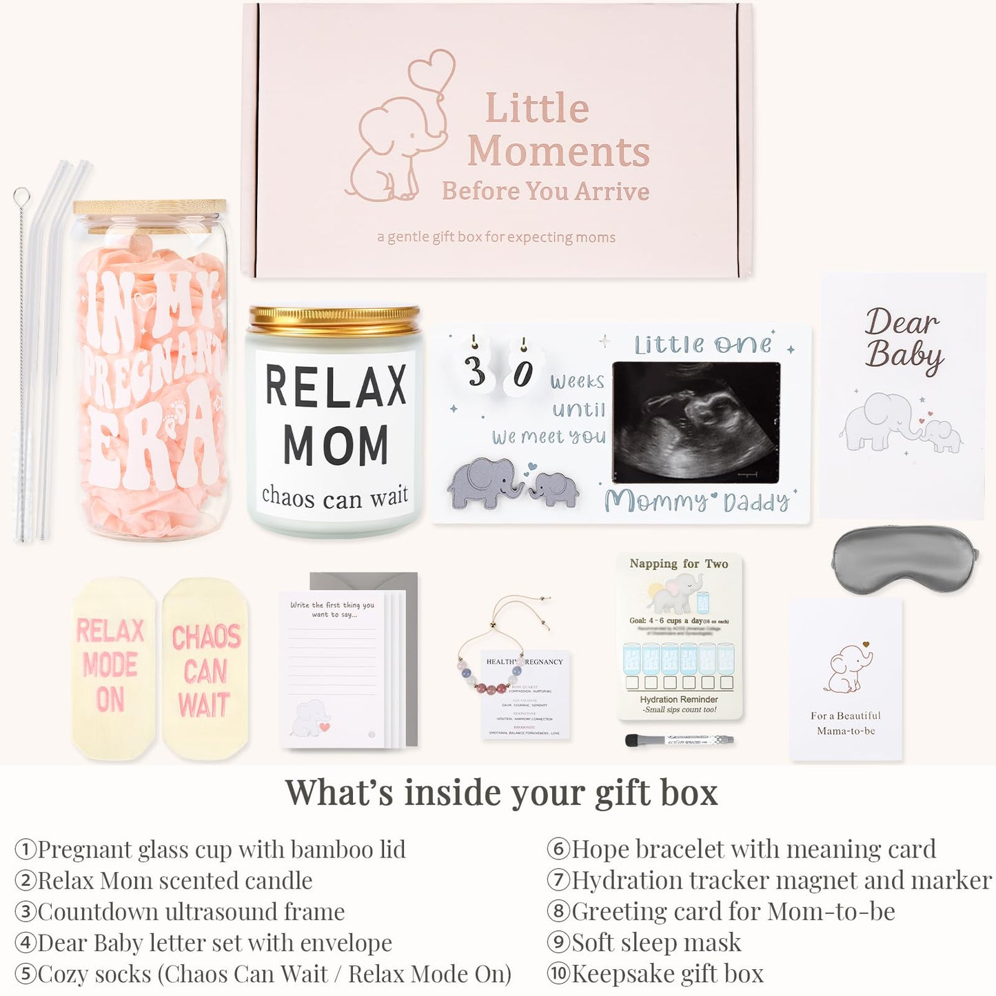 DAMCONME Pregnant Mom Gifts for Mom to Be – Thoughtful Pregnancy Gift Box with Self Care and Keepsakes, Ideal for First Mother’s Day or Gift for Pregnant Wife