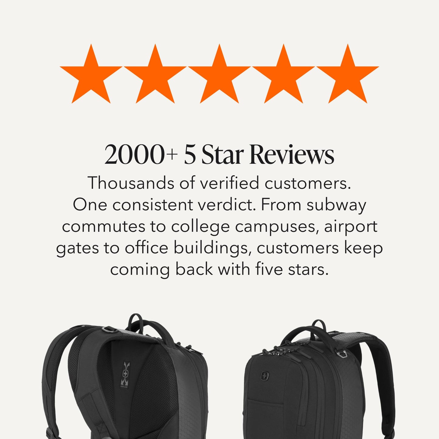 SWISSGEAR Cecil Laptop Backpack, Fits Most 16-Inch Laptops, Three-Compartment Design, Airflow Back Panel, Black, 27.3L, 18-Inch