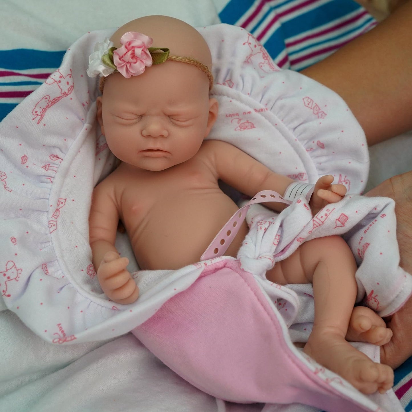 12" Micro Preemie Full Body Silicone Baby Doll Girl,Realistic Soft Silicone Newborn Baby Doll, Real Full Body Silicone Reborn Baby Dolls with Feeding Accessories