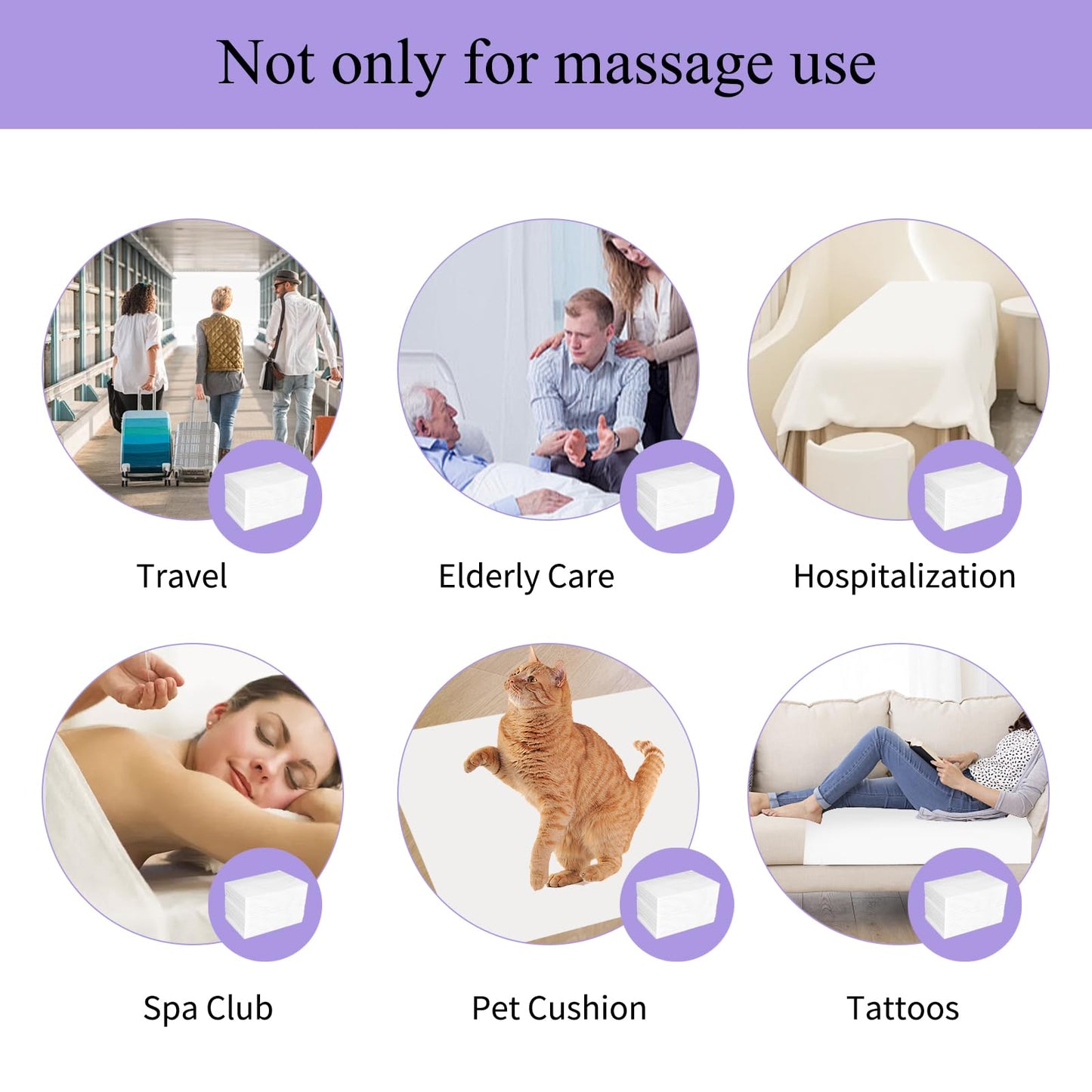 100PCS Disposable Bed Sheets 31.5" x 71", Non-Woven Fabric Massage Table and Spa Bed Covers, Breathable and Durable for Ultimate Hygiene and Comfort in Massage, Tattoo, and Spa Treatments (White)
