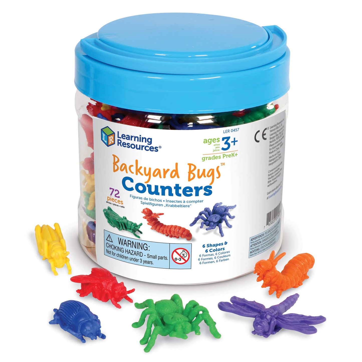 Learning Resources LER0457 Backyard Bugs Counters, Educational Counting and Sorting Toy, Set of 72