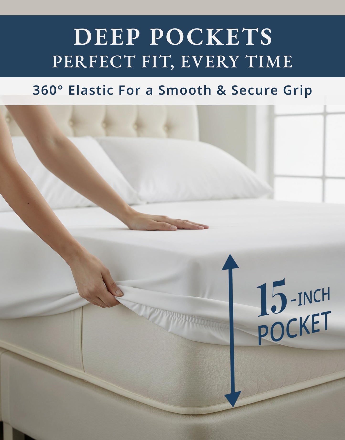 LANE LINEN 100% Egyptian Cotton Extra Long Twin Sheets, Soft & Comfy No Pill Fade Resistant Twin XL Sheet Sets Perfect for Hospital Beds and Dorm Room, 15" Deep Pocket - White