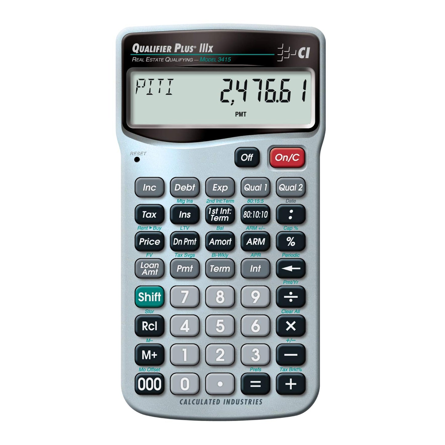 Calculated Industries 3415 Qualifier Plus IIIx Advanced Real Estate Mortgage Finance Calculator | Simple Operation | Buyer Pre-Qualifying | Solves Payments, Amortization, ARMs, Combos, FHA, VA, More