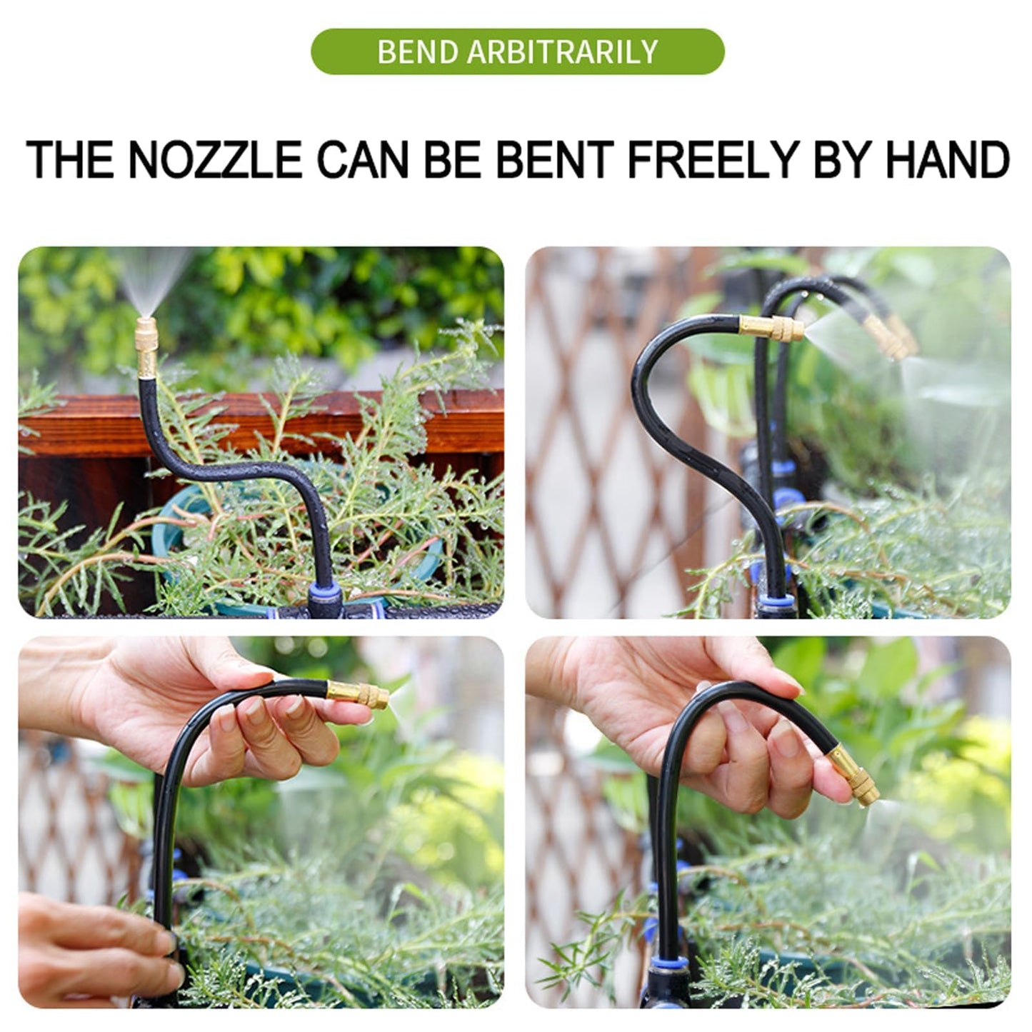 Drip Irrigation Kit,Automatic Garden Watering System with New Quick Connectors and 360-degree Bending Dropper Atomizing Nozzles for Watering System for Garden Plant Lawn Patio. (25 Nozzles)