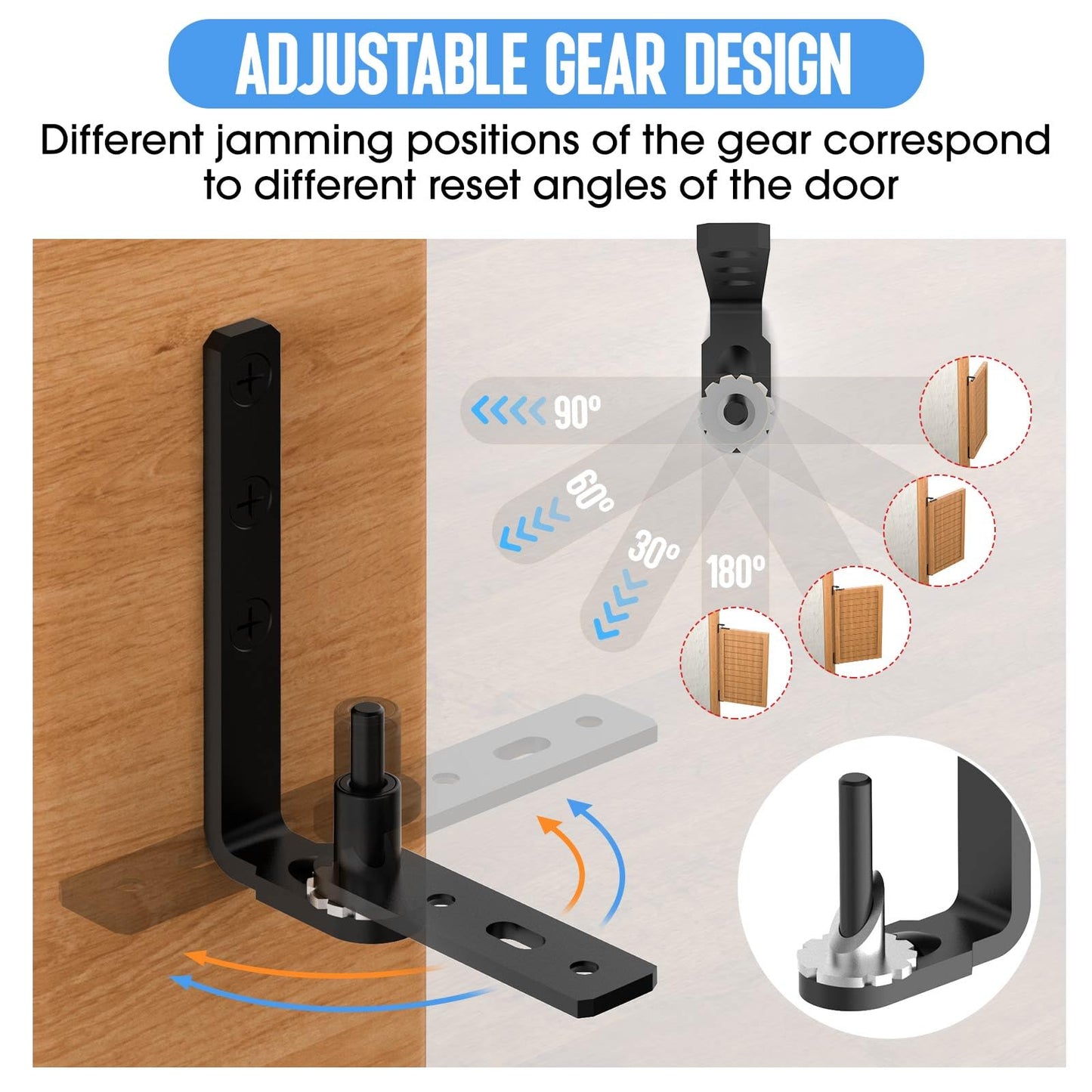 MeBantoo Heavy-Duty Self Closing Saloon Door Hinges, 304 Stainless Steel Self-Return Dual Swing Cafe Hinges for Bar, Patio Doors (4, Small)