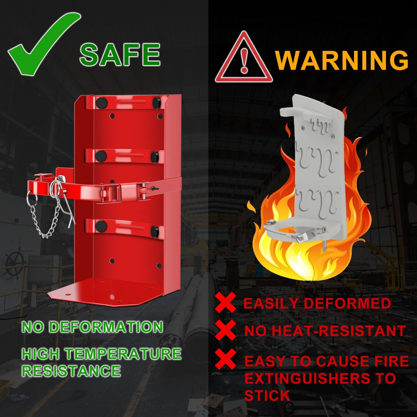 Heavy Duty Vehicle Bracket,Fire Extinguisher Brackets&Mounts-St12 Steel Red, Fit 20lb Dry/10lb Co2 Extinguisher-for School,Garage,Vehicle,Boat,Truck Generic Replacement for 810 by amerex