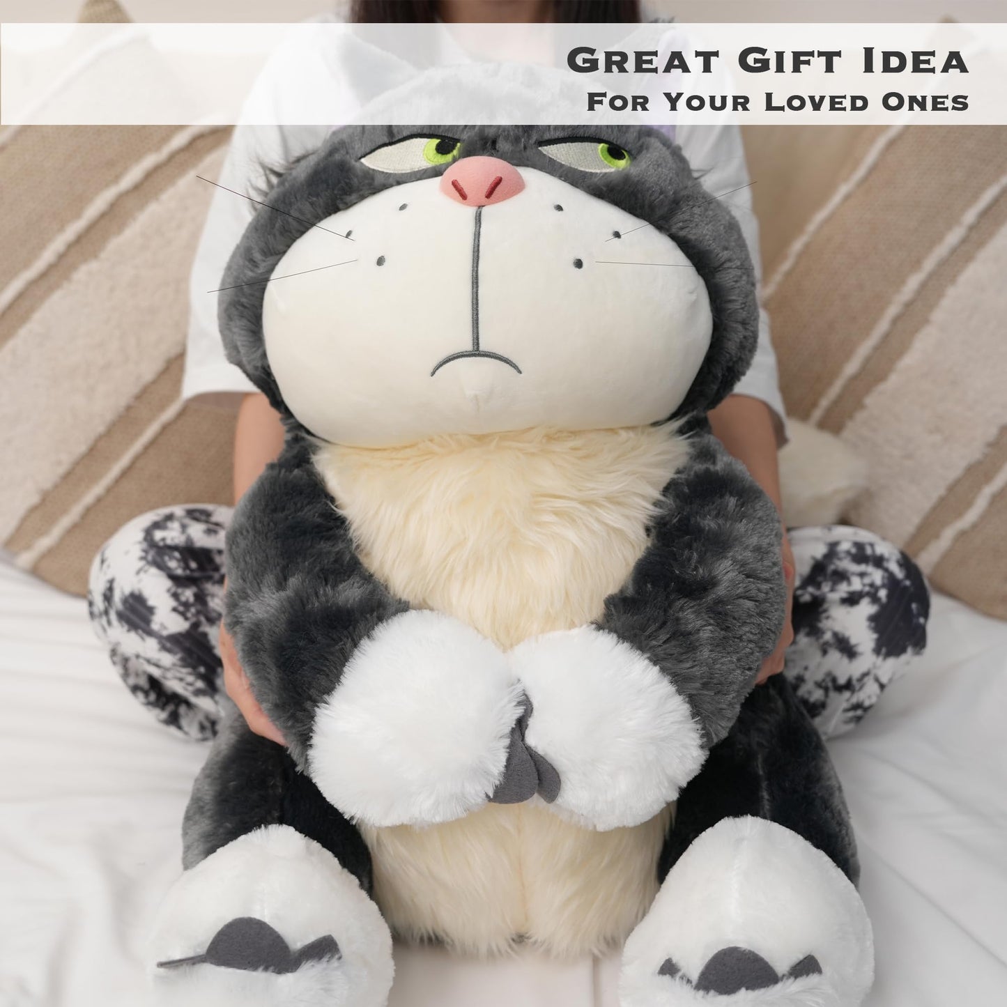 Juju Lucifer Cat Plush (26 in) - Large Stuffed Animals - Big Stuffed Animal Plushie - Giant Stuffed Animal Cute Plushies - Cat Stuffed Animals Black Cat Plush - Big Stuffed Animals Cat Stuffed Animal