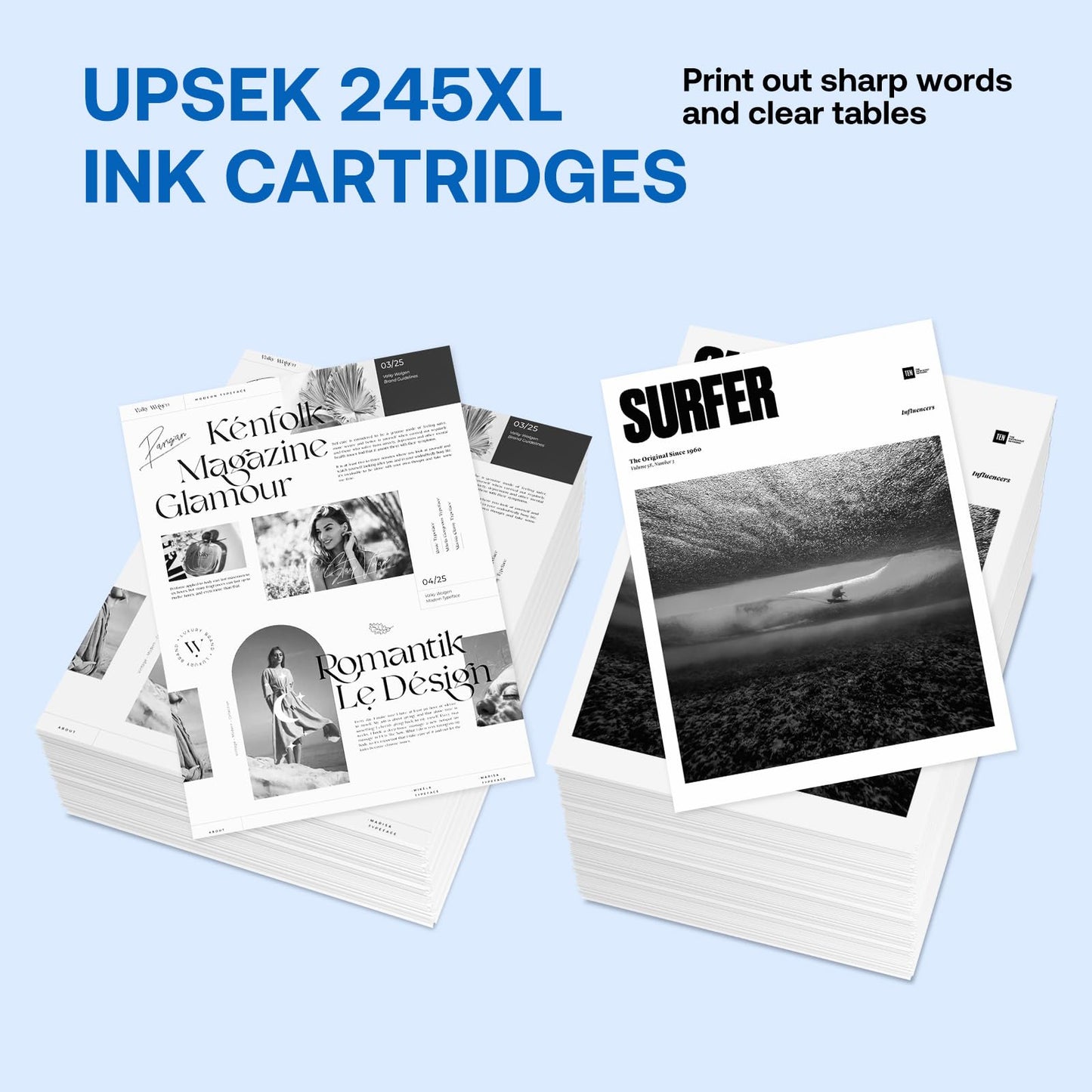 245XL Black Ink Cartridge for Canon Ink 245 245XL Compatible with Canon Pixma MX490 MX492 MG2522 MG2420 MG2920 MG2924 MG3022 TS202 TS302 TS3120 TS3320 TS3322 TR4500 TR4520 TR4522 (2 Black)