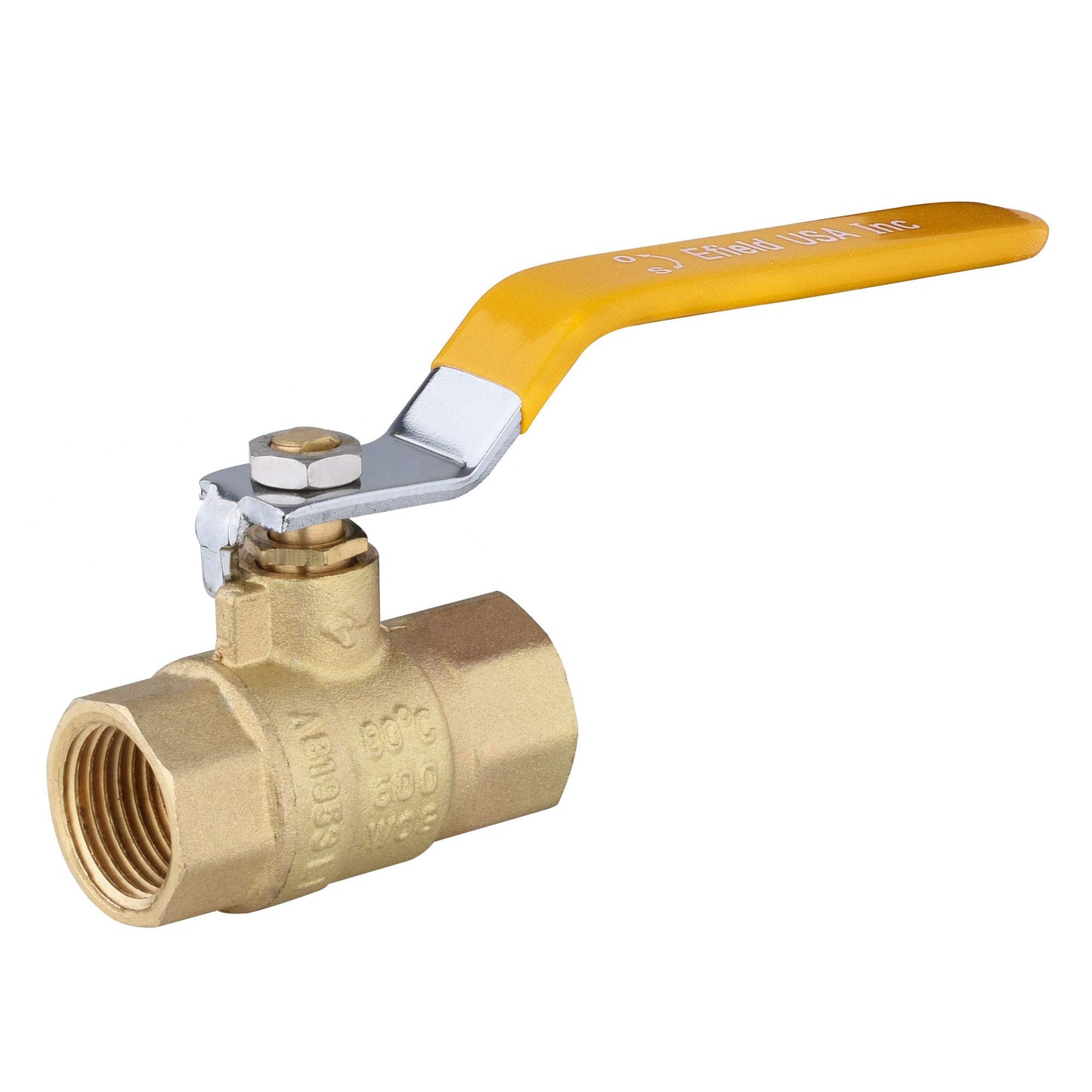 (Pack of 10) EFIELD 3/4-Inch 600 WOG FNPT Heavy Duty Full Port Brass Ball Valve FIP Threaded Yellow Handle
